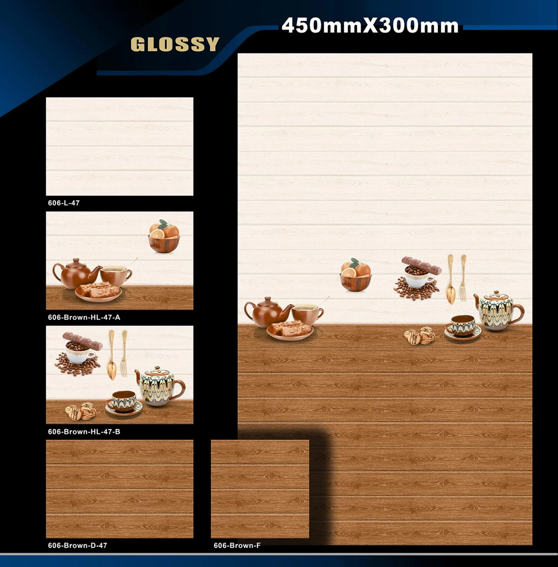 12 X 18 Kitchen 455 To 606 - Design 52 - 300x450mm Glossy
