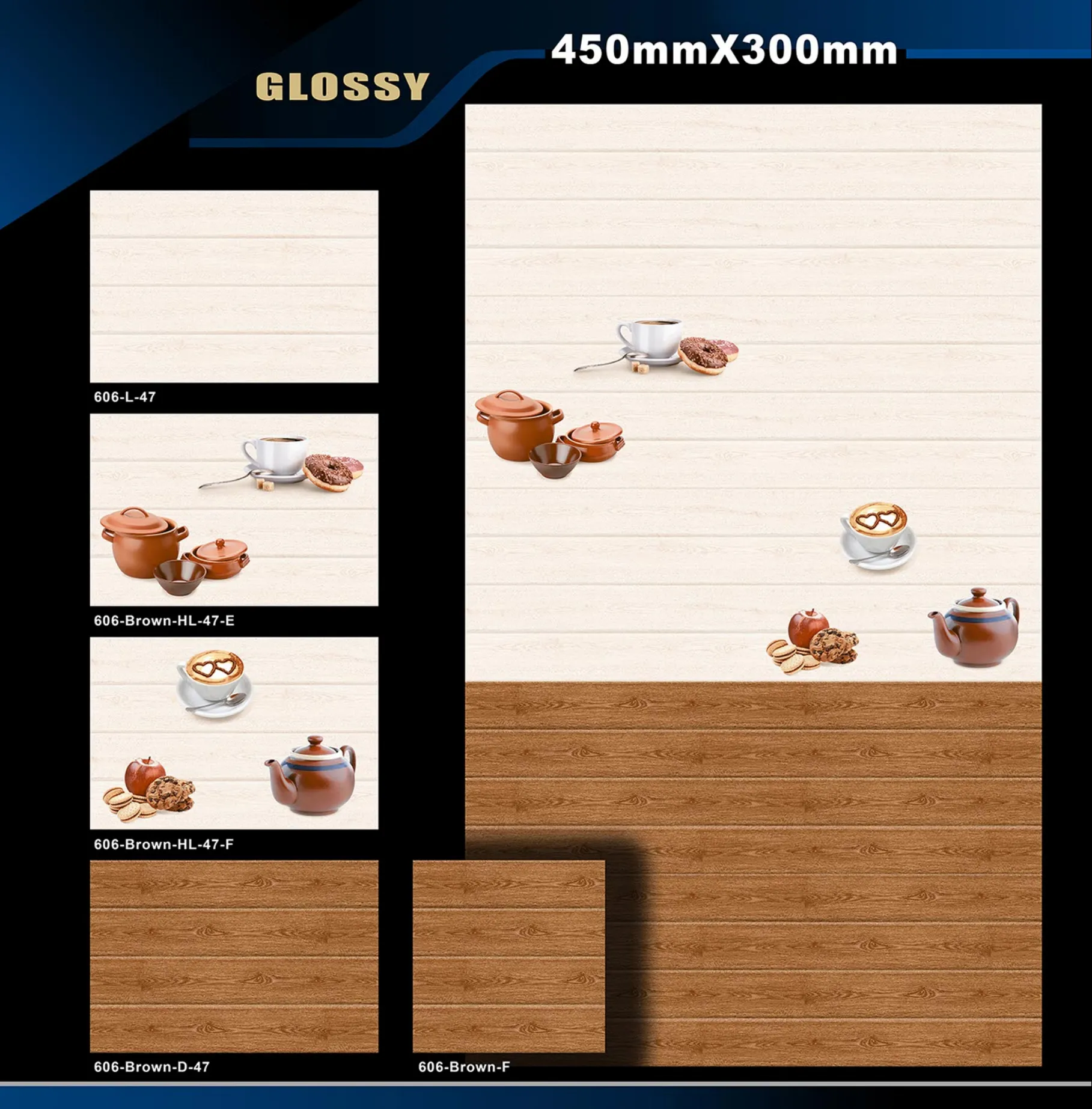 12 X 18 Kitchen 455 To 606 - Design 54 - 300x450mm Glossy