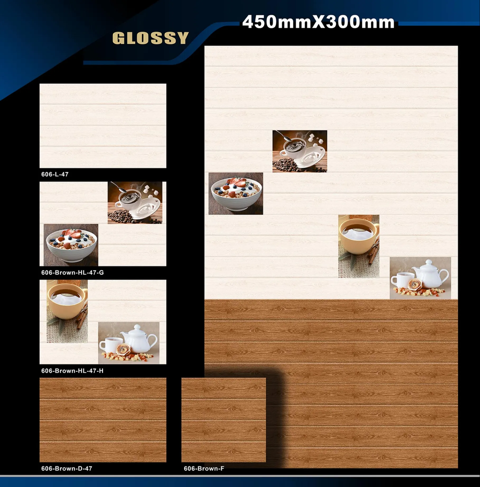 12 X 18 Kitchen 455 To 606 - Design 55 - 300x450mm Glossy