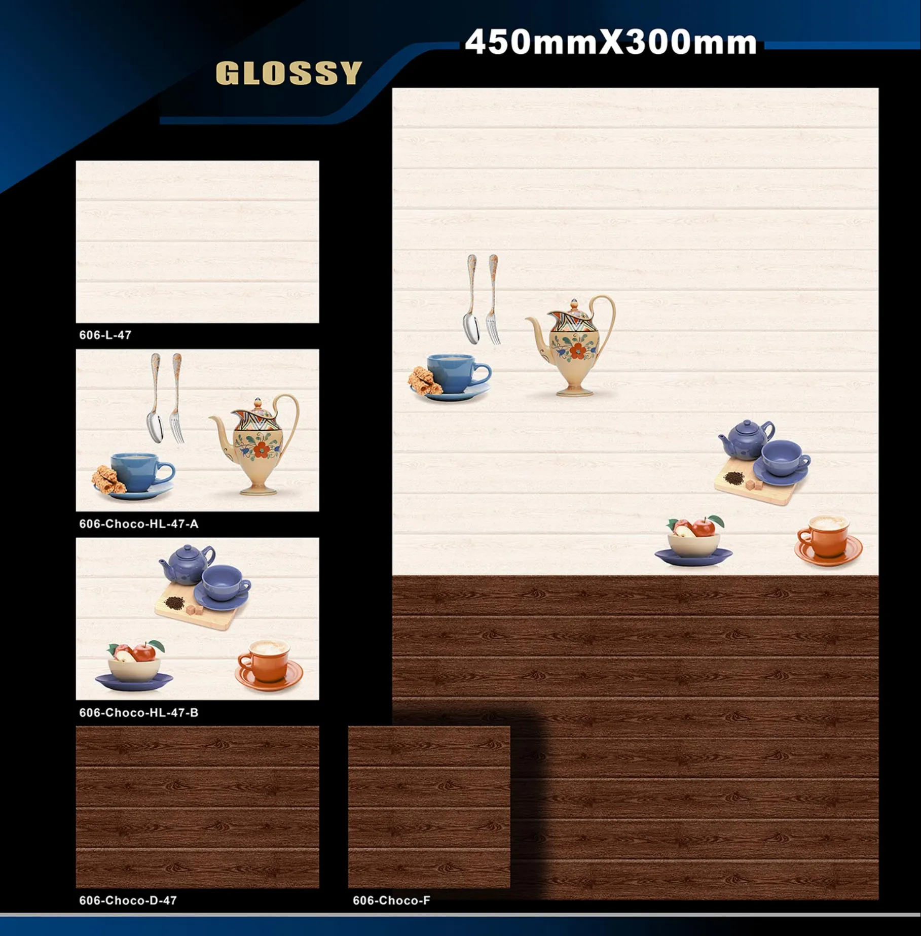 12 X 18 Kitchen 455 To 606 - Design 57 - 300x450mm Glossy
