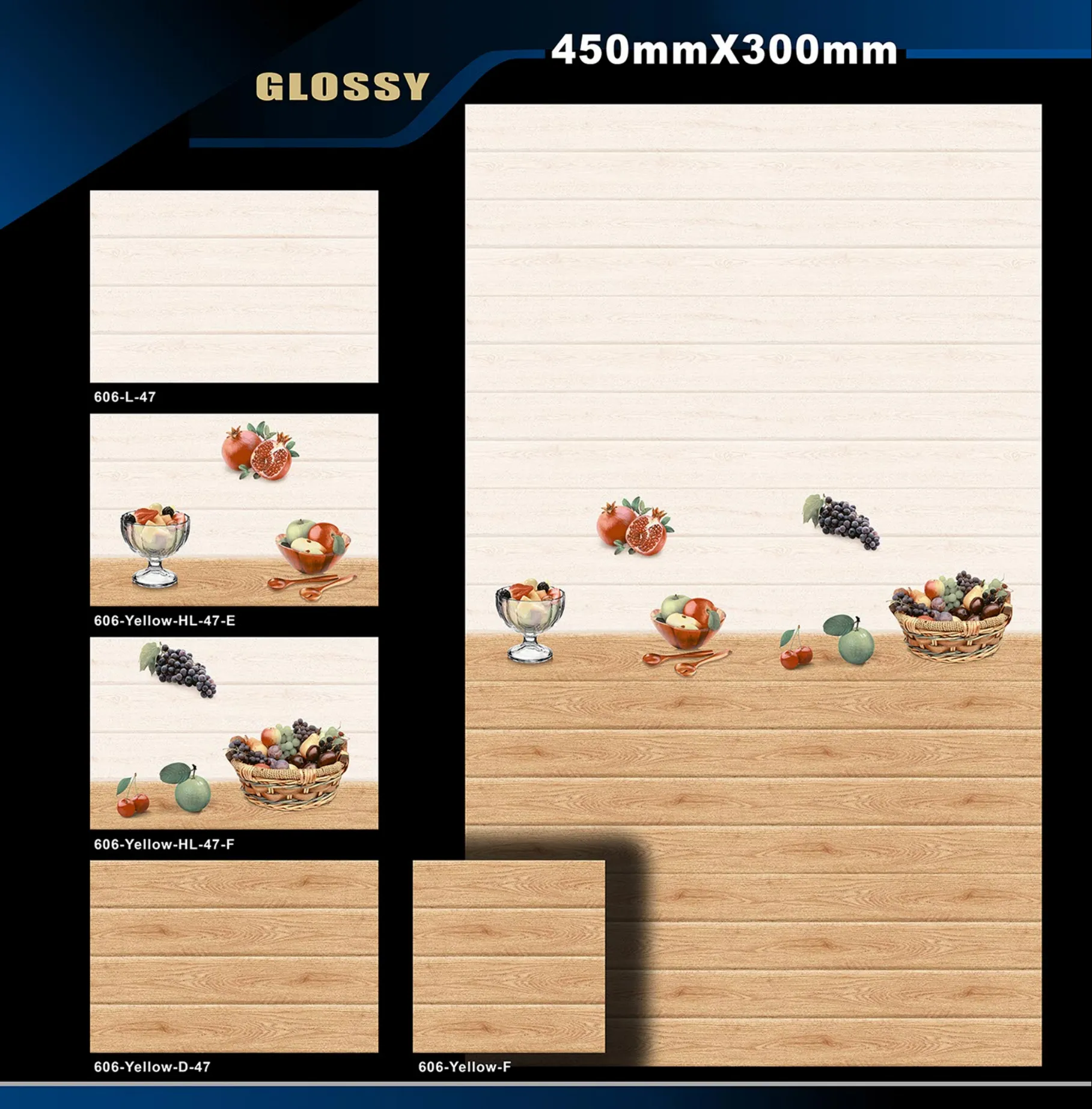 12 X 18 Kitchen 455 To 606 - Design 62 - 300x450mm Glossy
