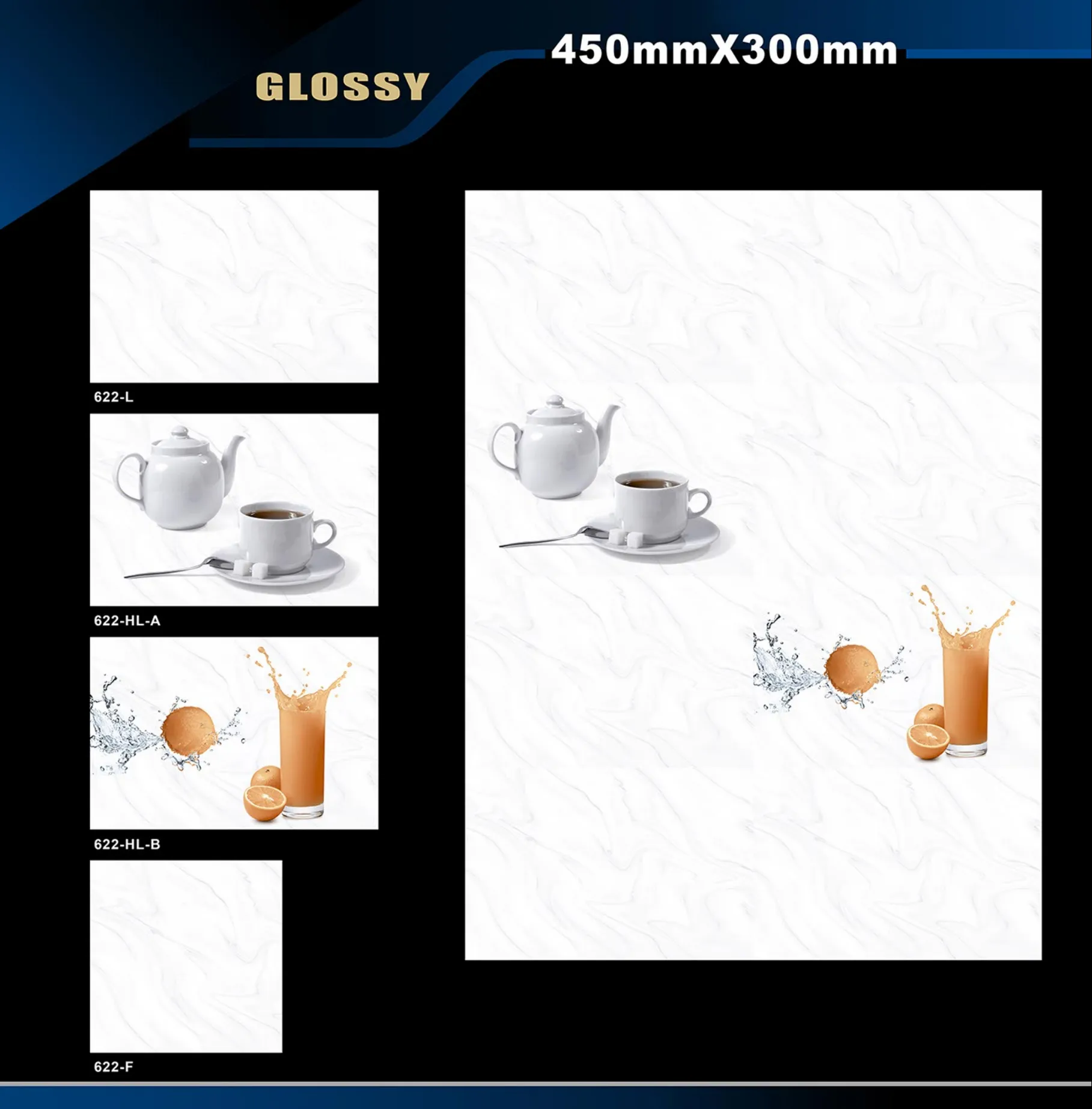 12 X 18 Kitchen 608 To 737 - Design 14 - 300x450mm Glossy