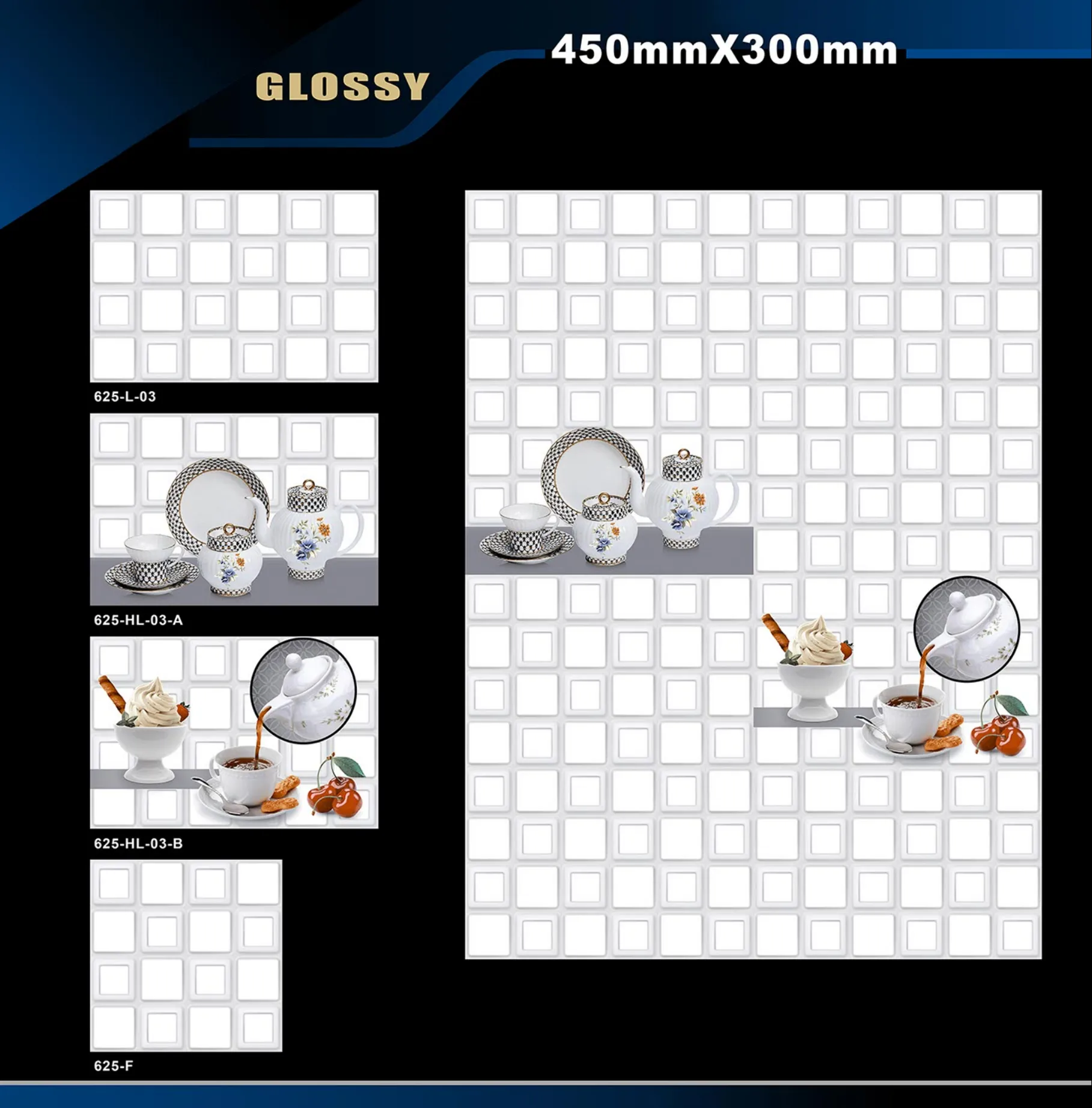 12 X 18 Kitchen 608 To 737 - Design 16 - 300x450mm Glossy