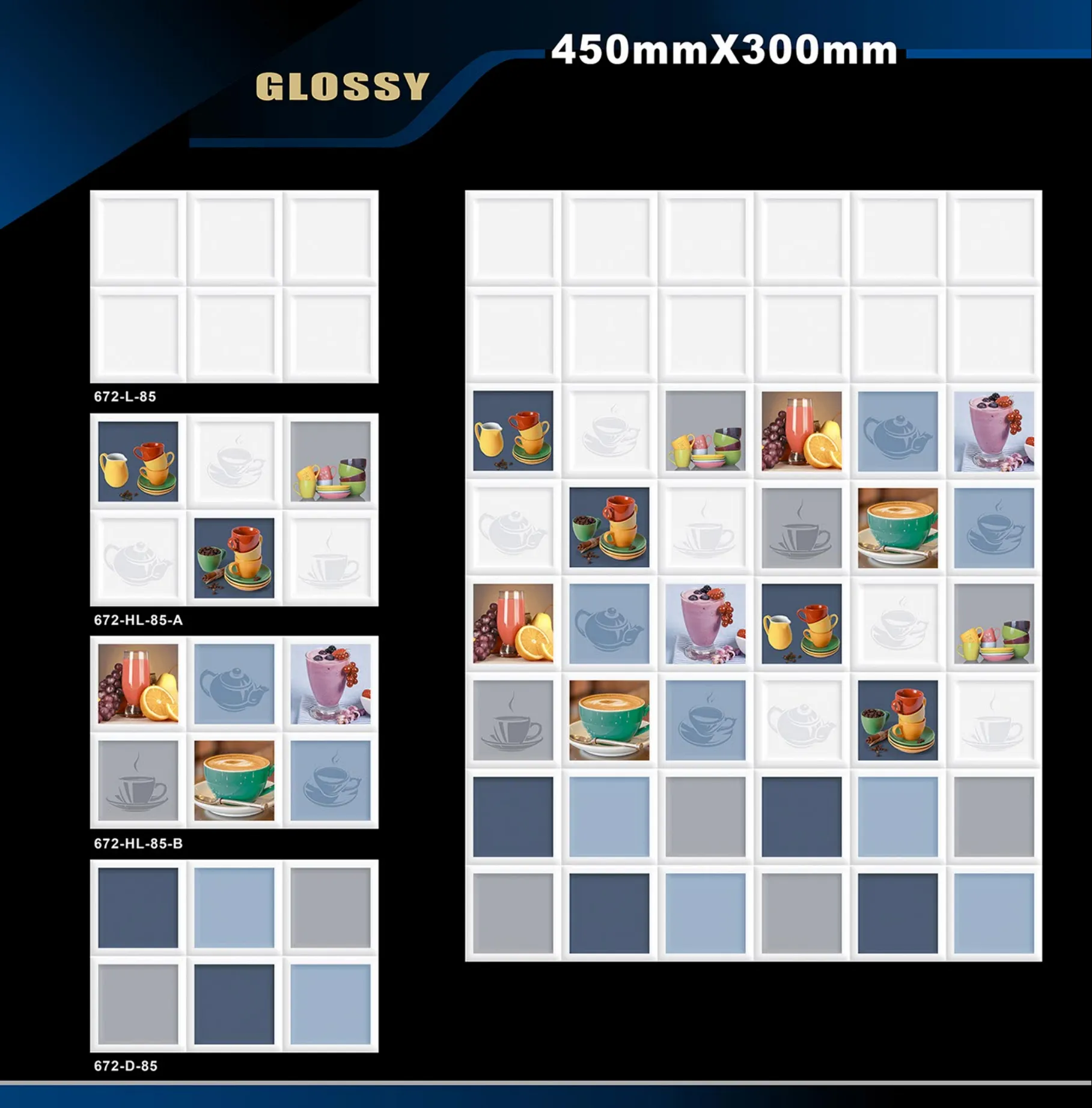 12 X 18 Kitchen 608 To 737 - Design 23 - 300x450mm Glossy