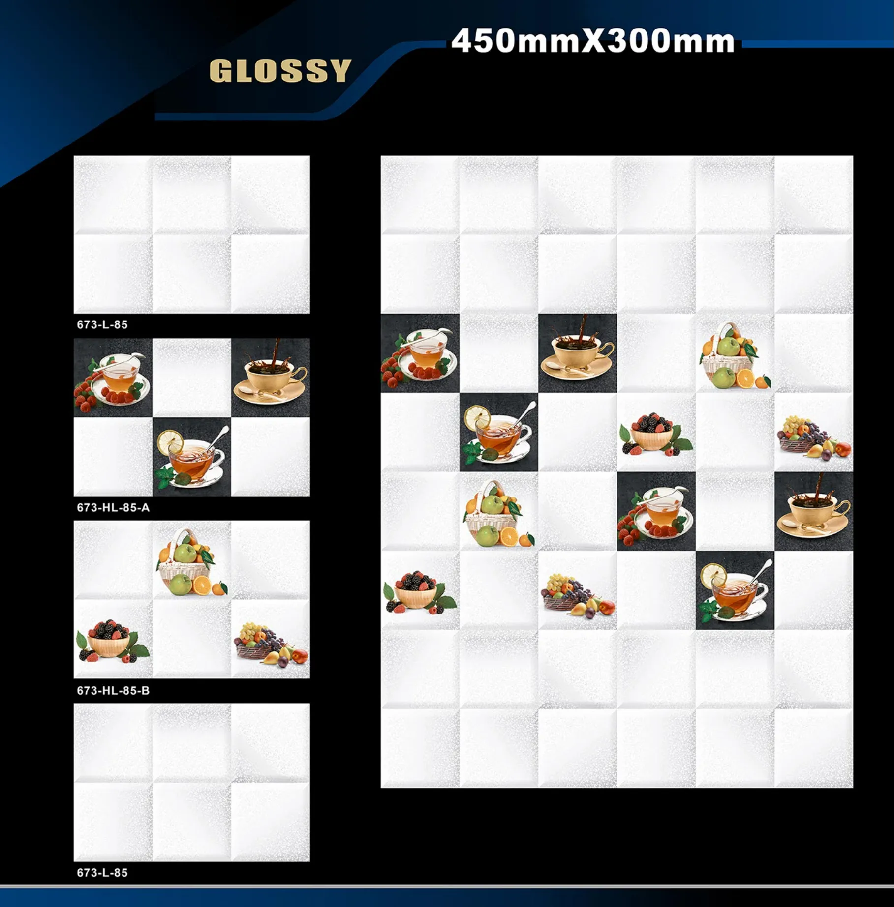 12 X 18 Kitchen 608 To 737 - Design 24 - 300x450mm Glossy