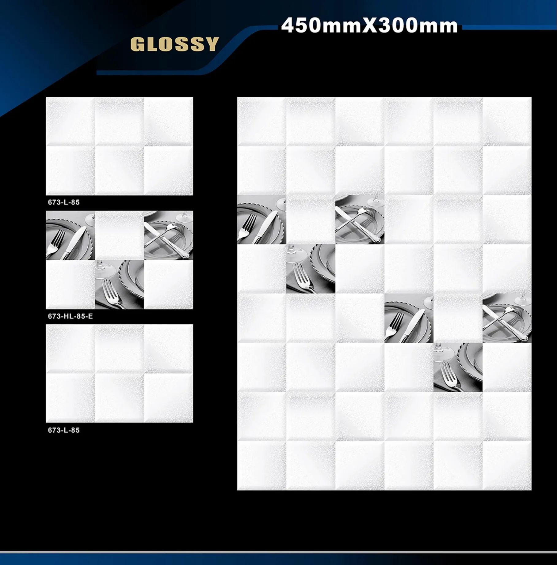 12 X 18 Kitchen 608 To 737 - Design 26 - 300x450mm Glossy