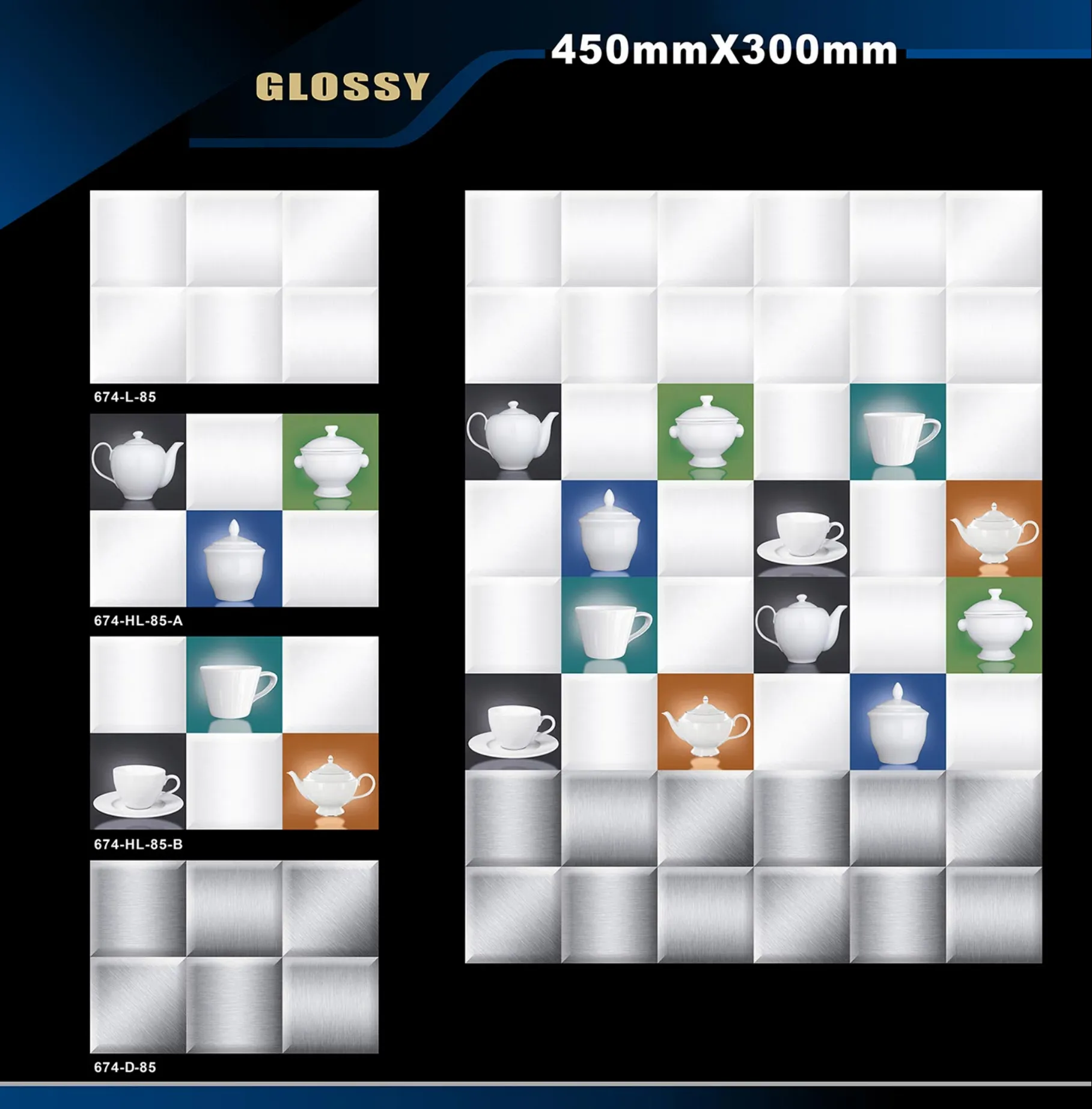 12 X 18 Kitchen 608 To 737 - Design 27 - 300x450mm Glossy