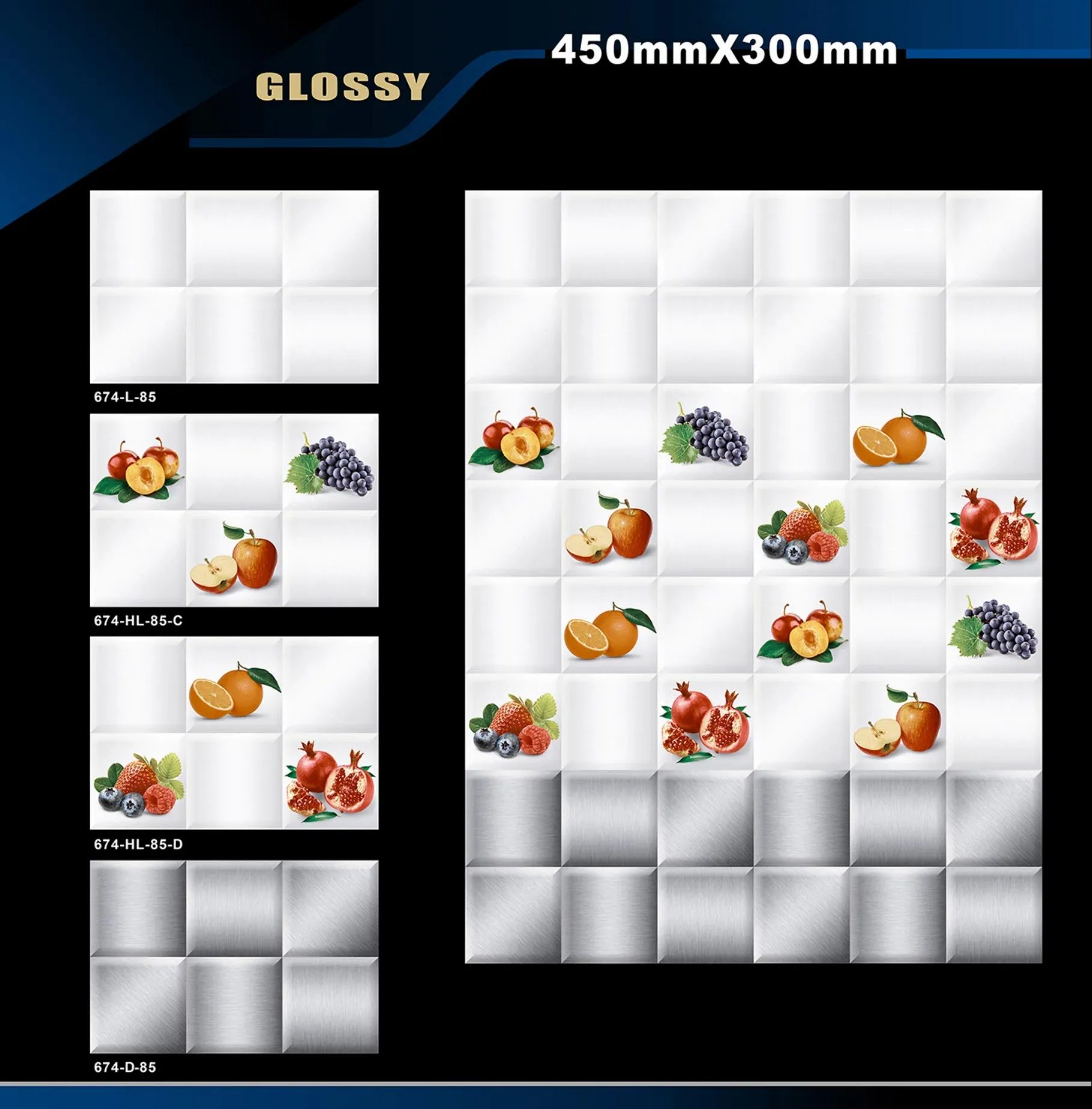 12 X 18 Kitchen 608 To 737 - Design 28 - 300x450mm Glossy