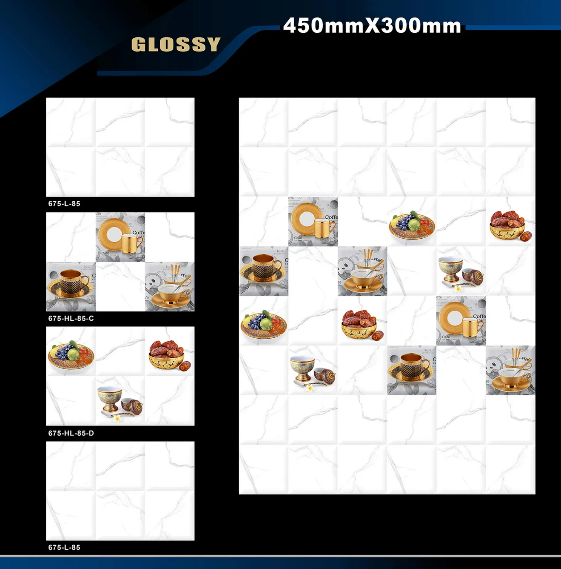 12 X 18 Kitchen 608 To 737 - Design 31 - 300x450mm Glossy