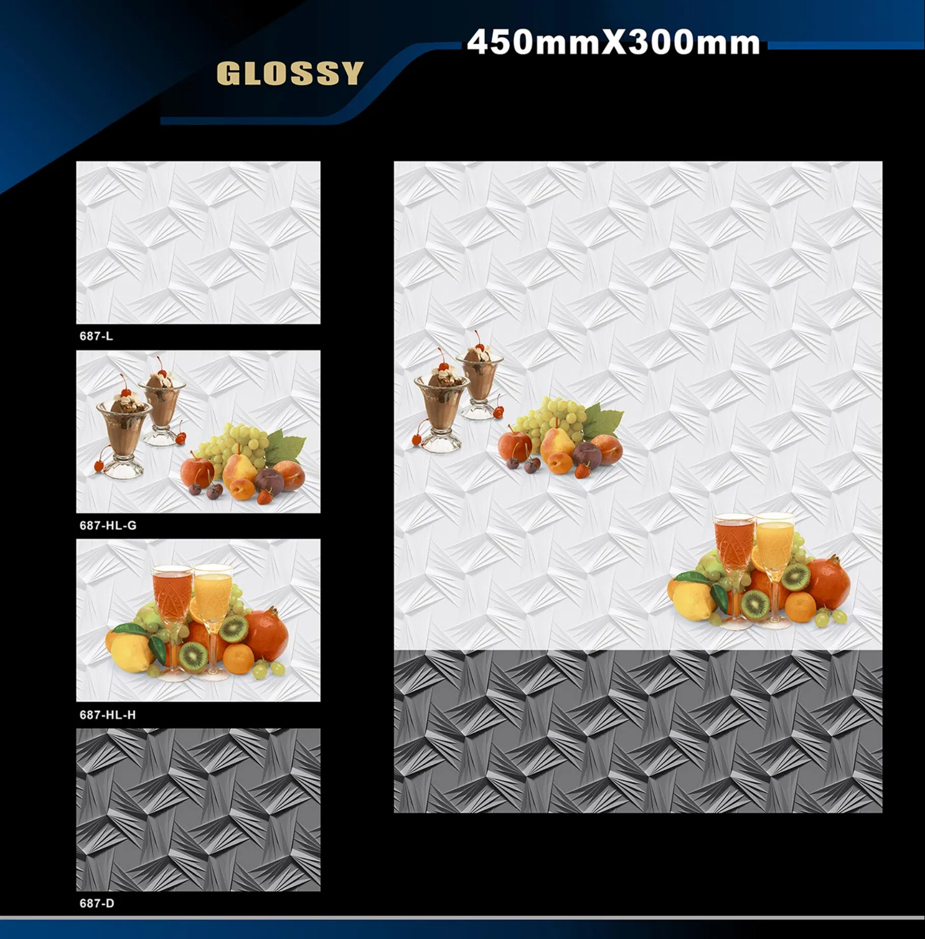 12 X 18 Kitchen 608 To 737 - Design 35 - 300x450mm Glossy