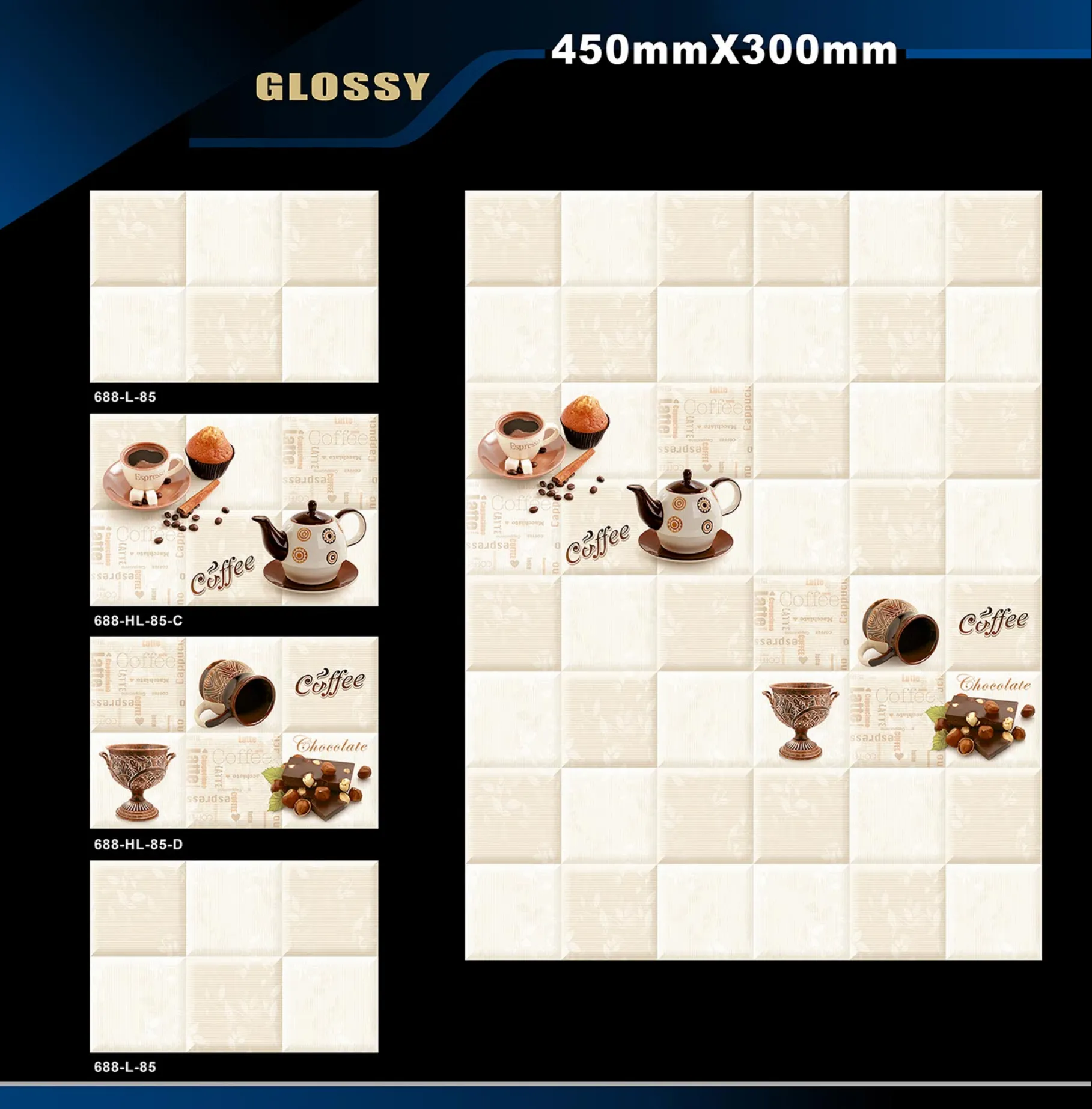 12 X 18 Kitchen 608 To 737 - Design 37 - 300x450mm Glossy