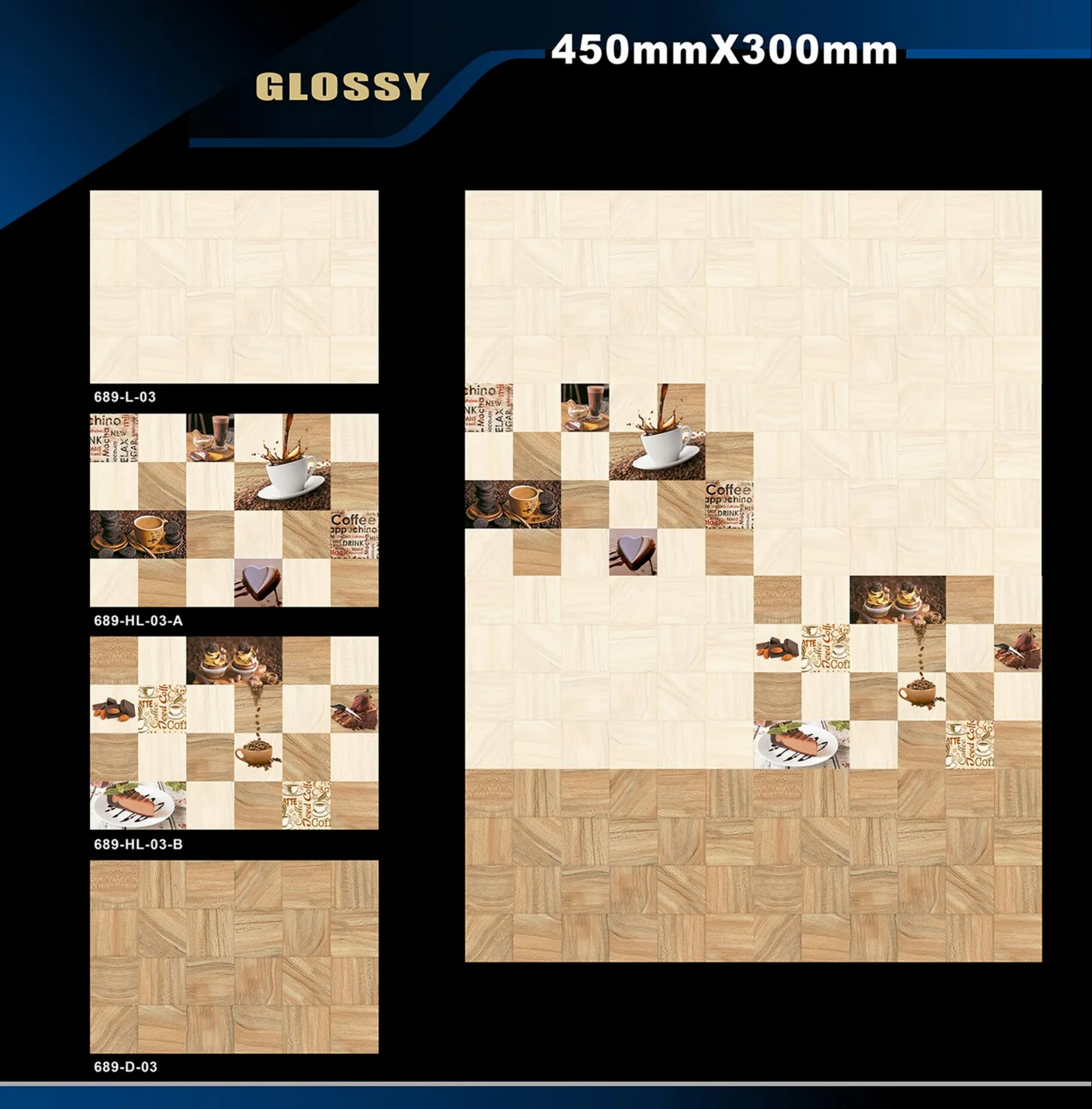 12 X 18 Kitchen 608 To 737 - Design 38 - 300x450mm Glossy