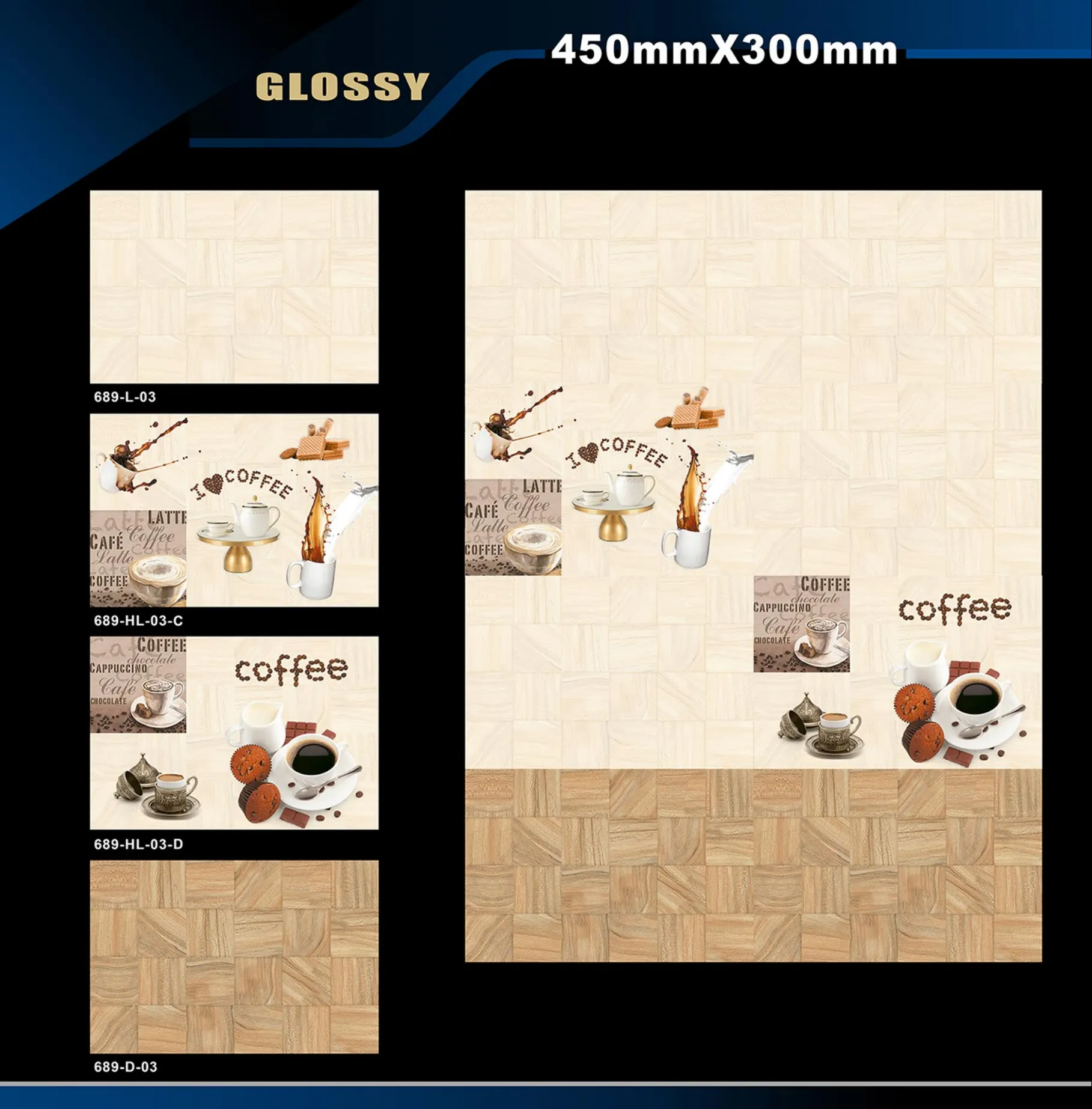 12 X 18 Kitchen 608 To 737 - Design 39 - 300x450mm Glossy