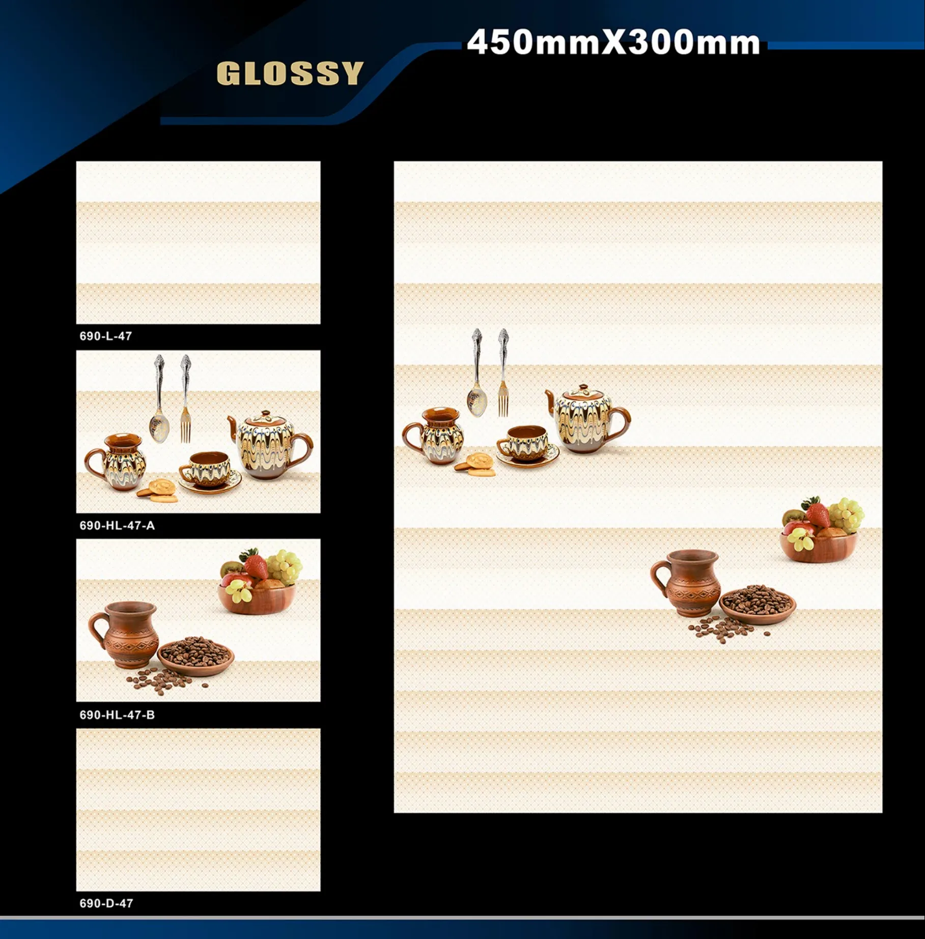 12 X 18 Kitchen 608 To 737 - Design 41 - 300x450mm Glossy