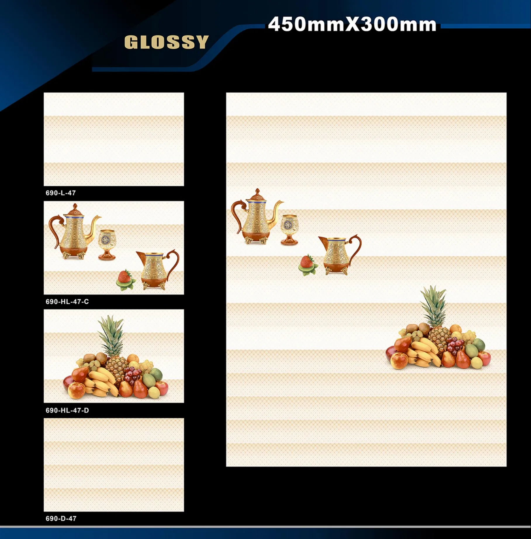 12 X 18 Kitchen 608 To 737 - Design 42 - 300x450mm Glossy