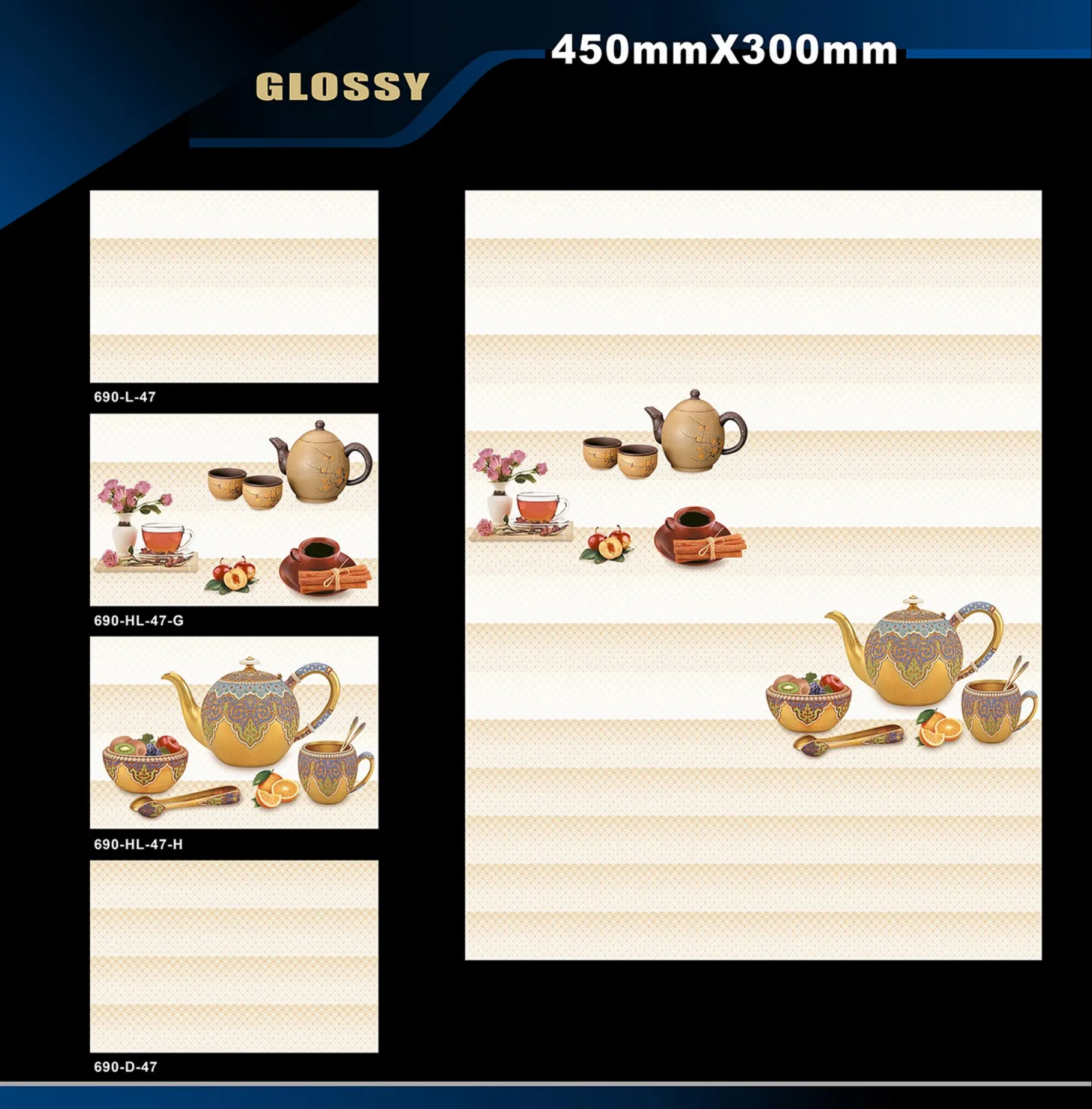 12 X 18 Kitchen 608 To 737 - Design 44 - 300x450mm Glossy