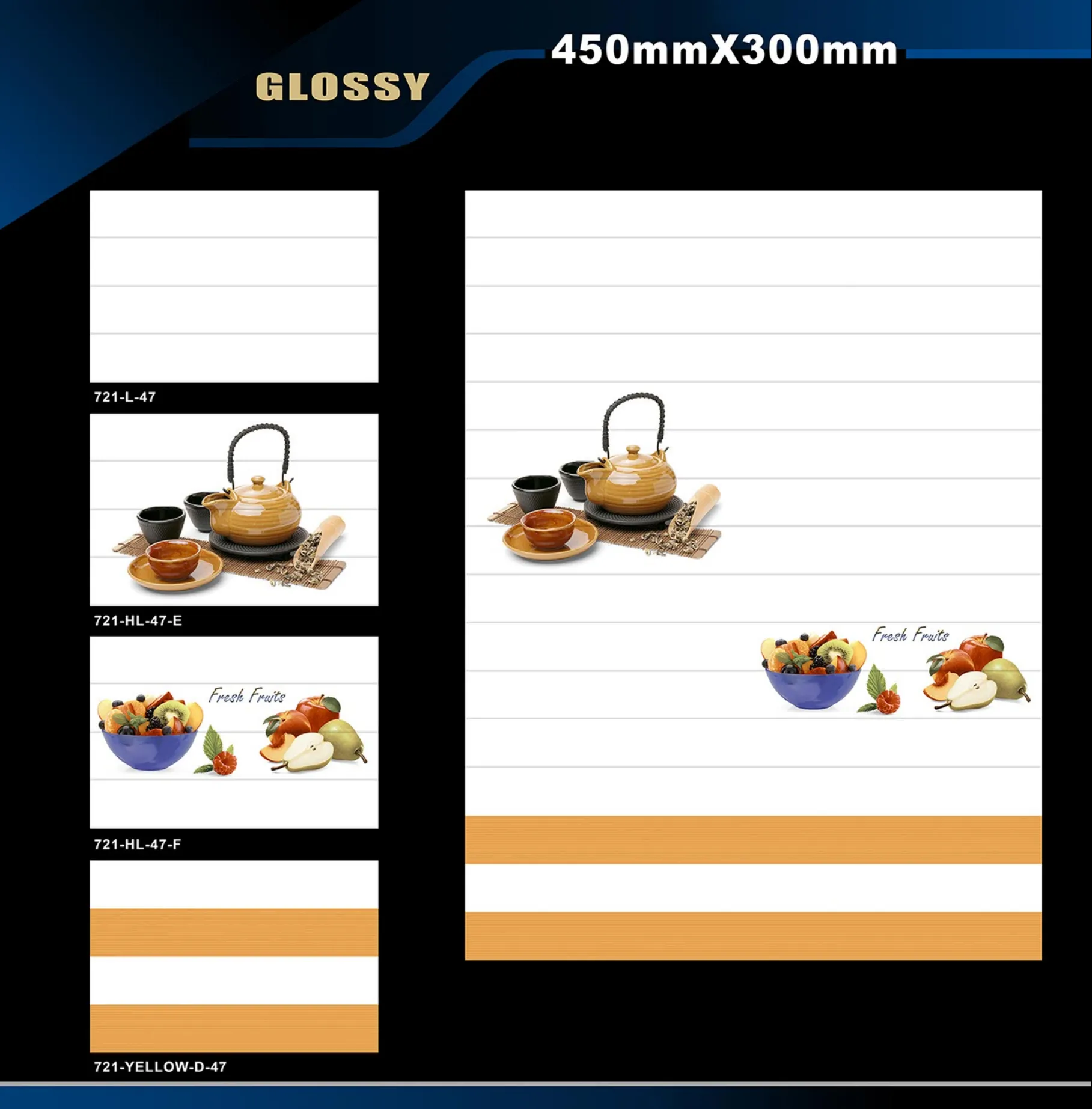 12 X 18 Kitchen 608 To 737 - Design 51 - 300x450mm Glossy