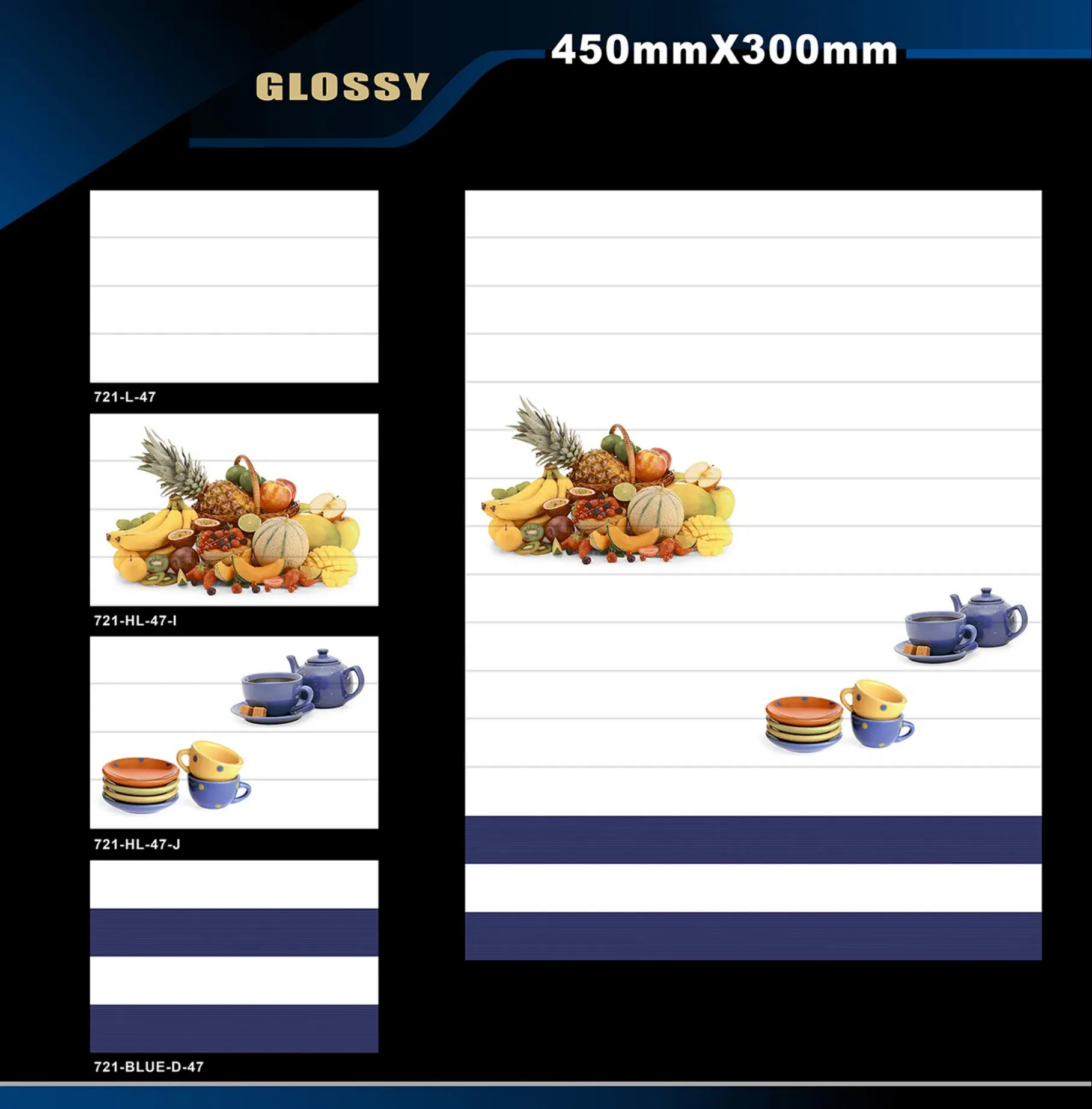 12 X 18 Kitchen 608 To 737 - Design 53 - 300x450mm Glossy