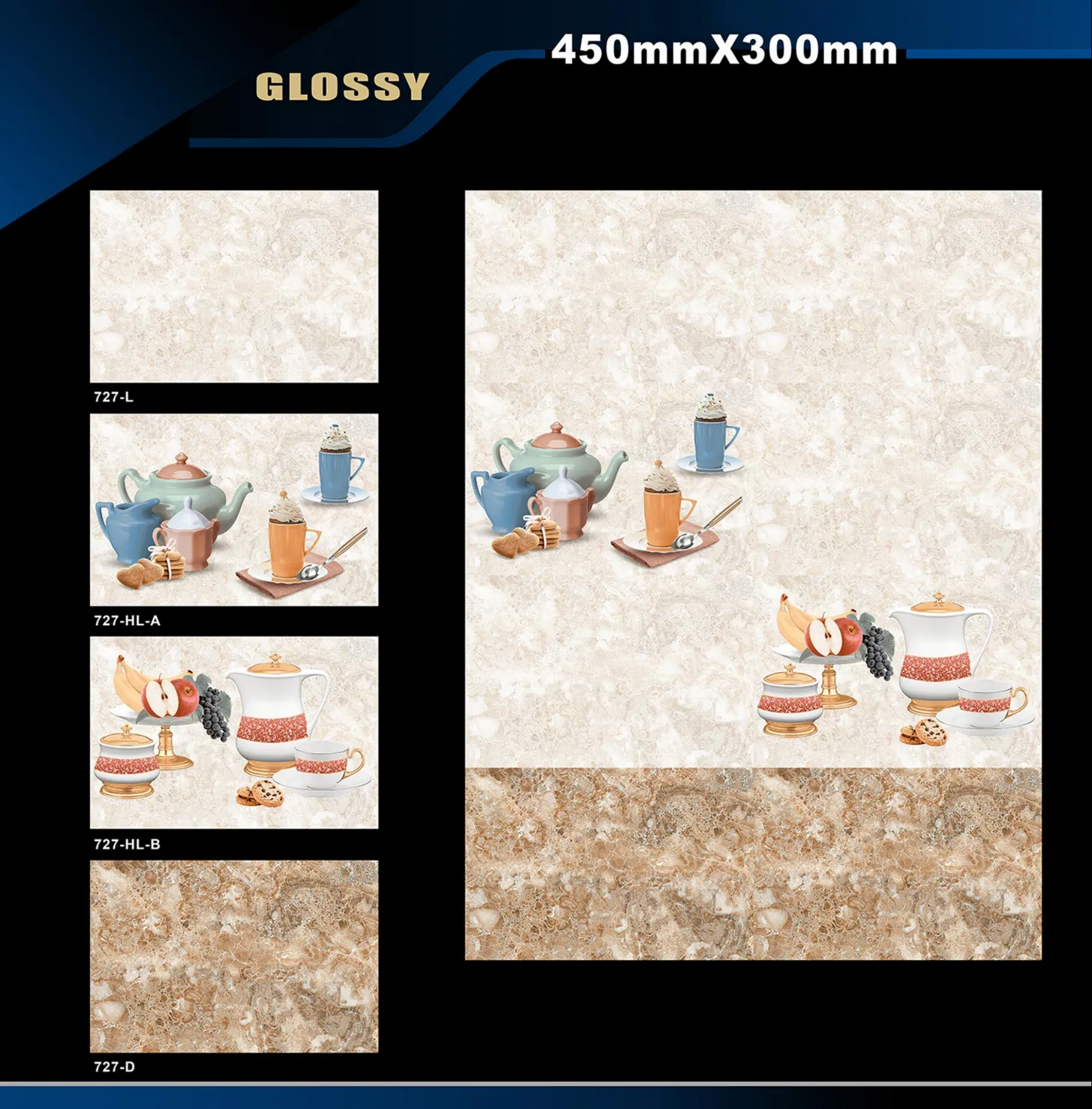 12 X 18 Kitchen 608 To 737 - Design 54 - 300x450mm Glossy