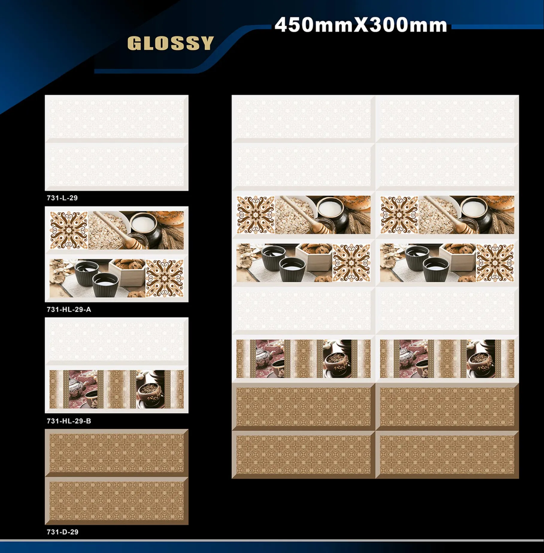 12 X 18 Kitchen 608 To 737 - Design 56 - 300x450mm Glossy
