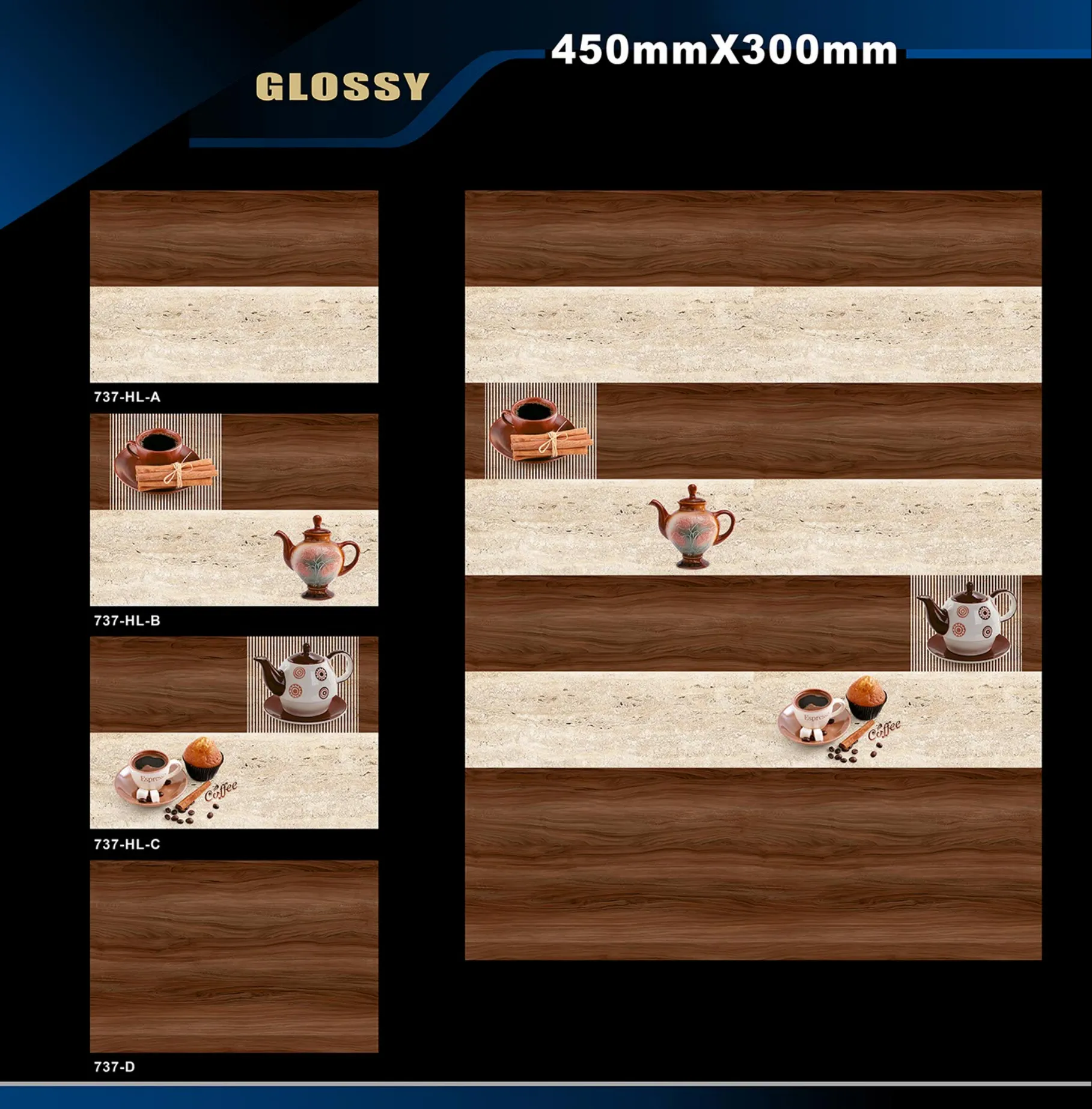12 X 18 Kitchen 608 To 737 - Design 58 - 300x450mm Glossy