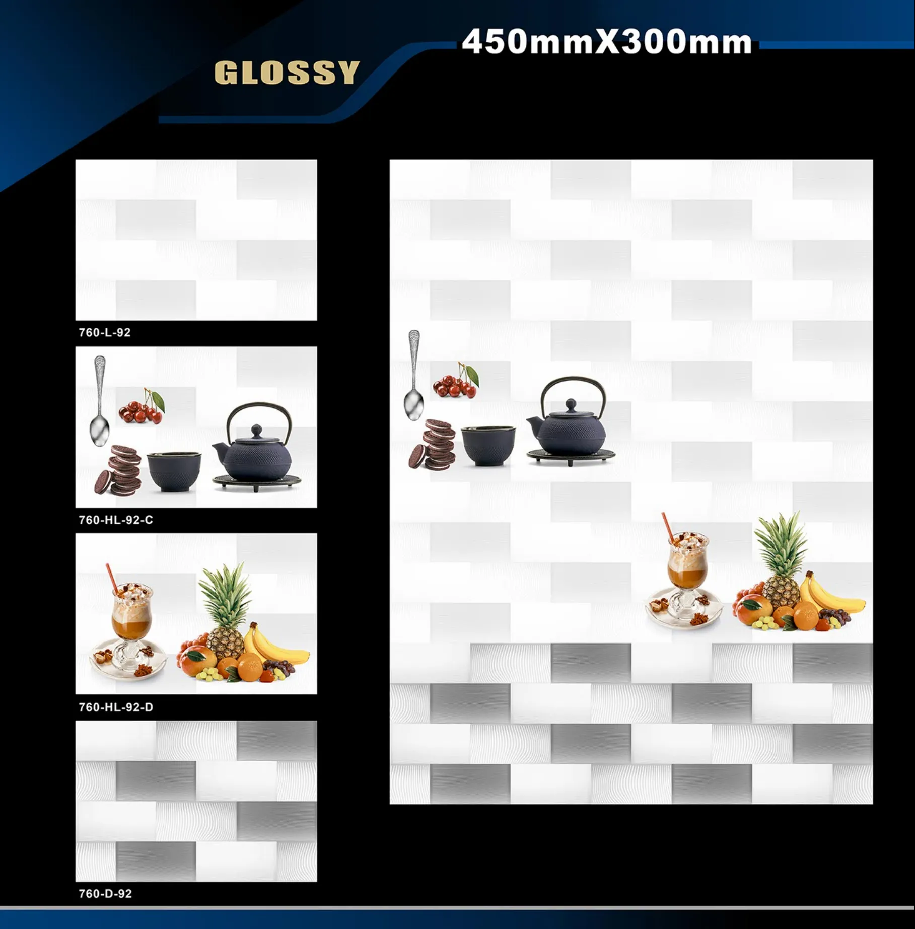 12 X 18 Kitchen 743 To 892 - Design 14 - 300x450mm Glossy
