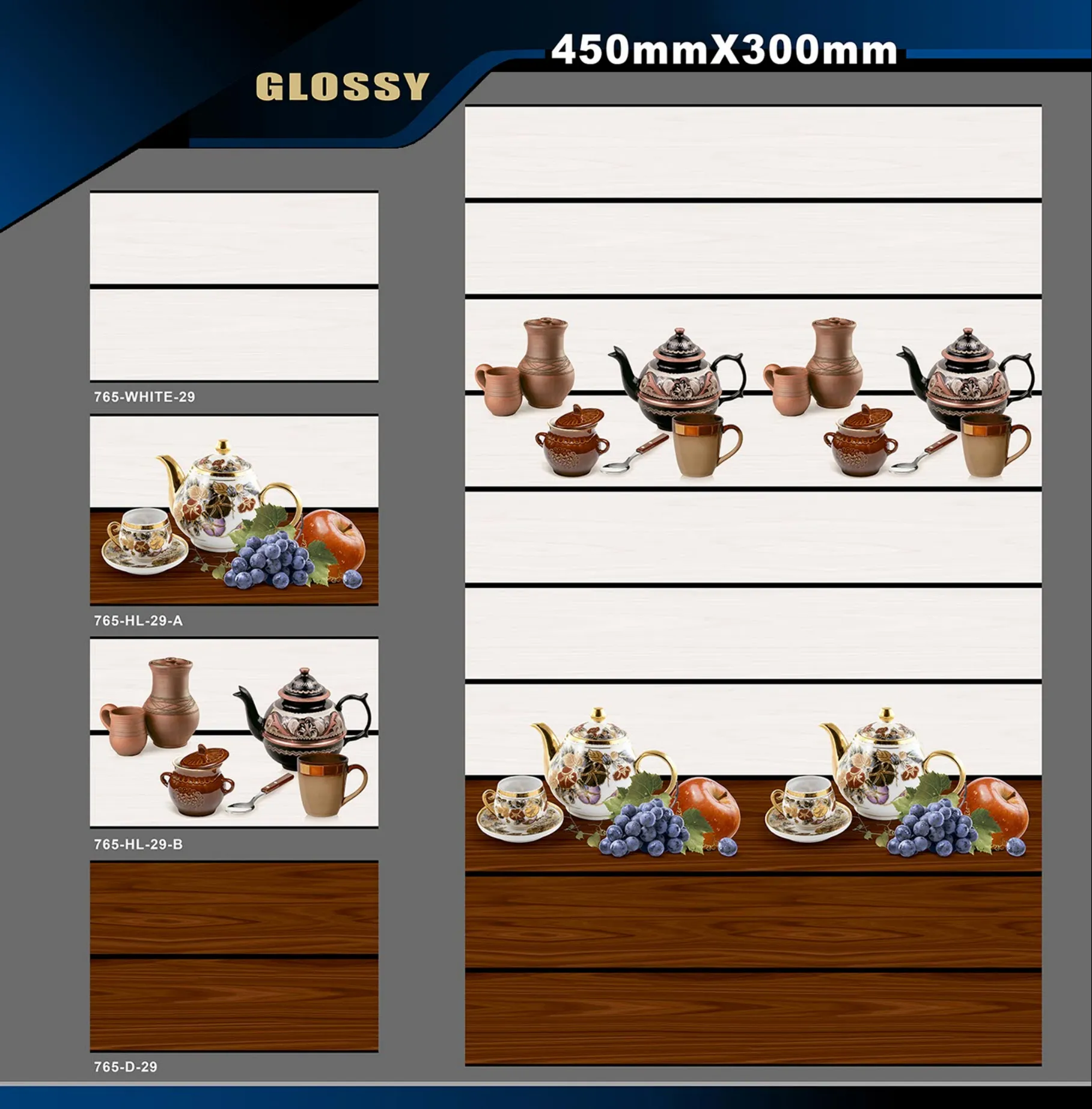 12 X 18 Kitchen 743 To 892 - Design 15 - 300x450mm Glossy