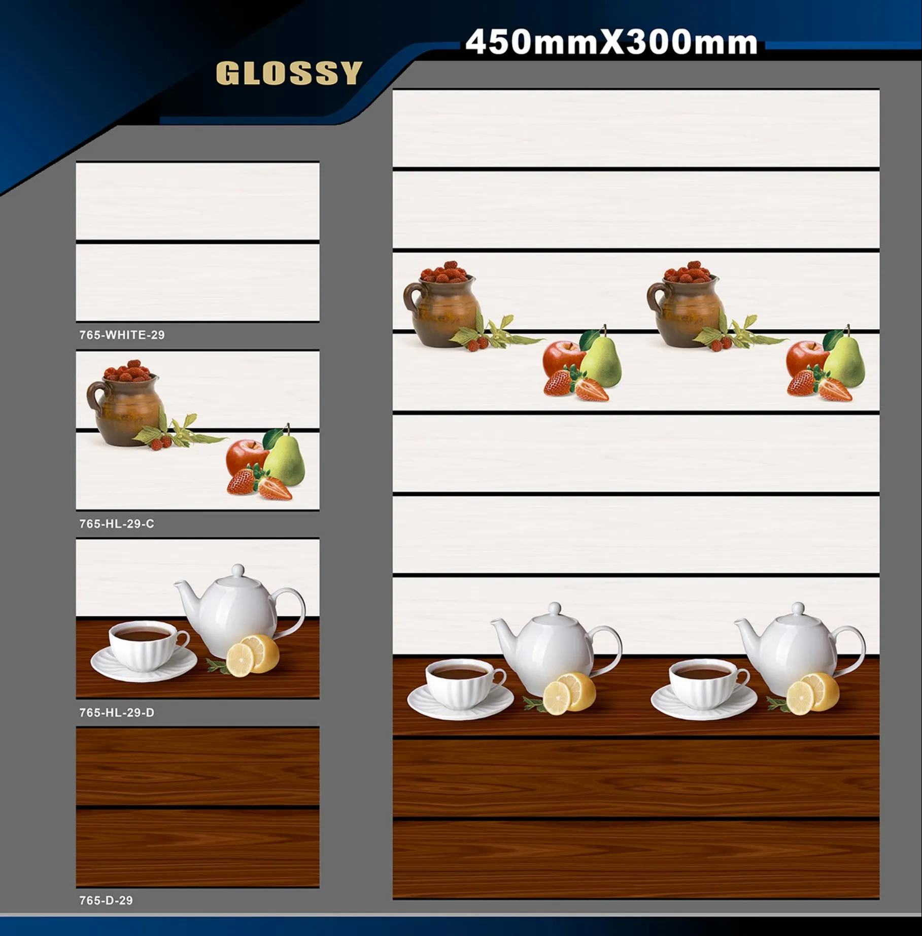 12 X 18 Kitchen 743 To 892 - Design 16 - 300x450mm Glossy