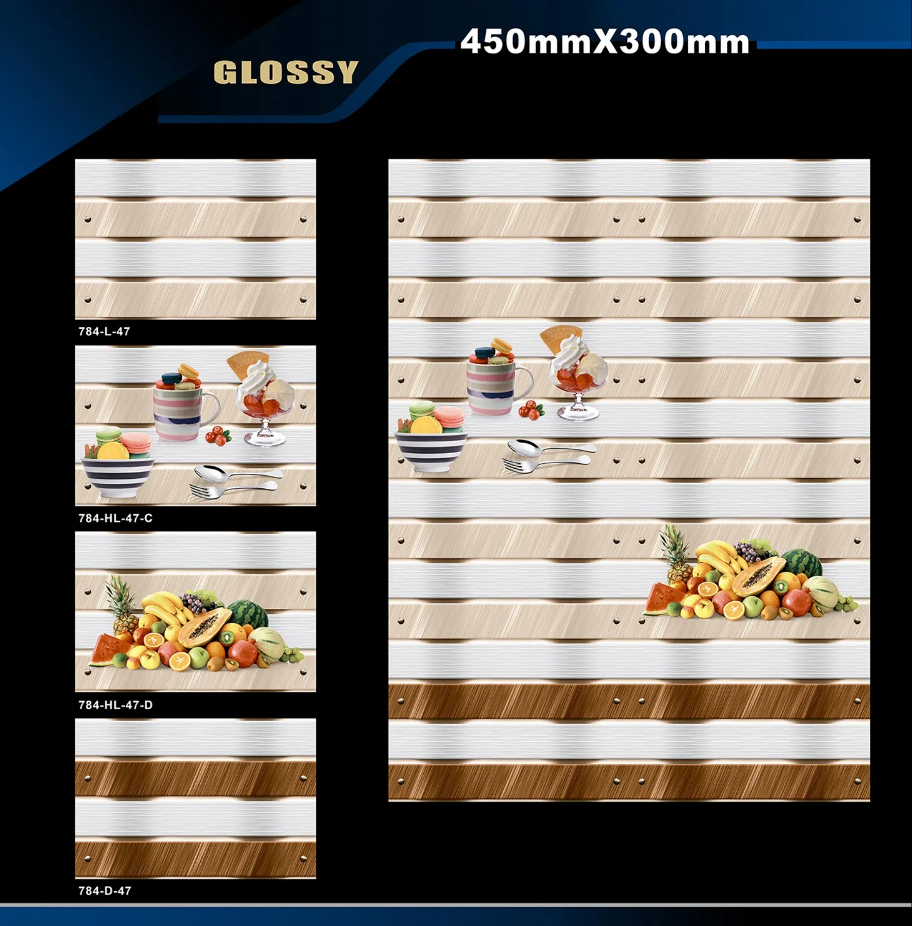 12 X 18 Kitchen 743 To 892 - Design 24 - 300x450mm Glossy