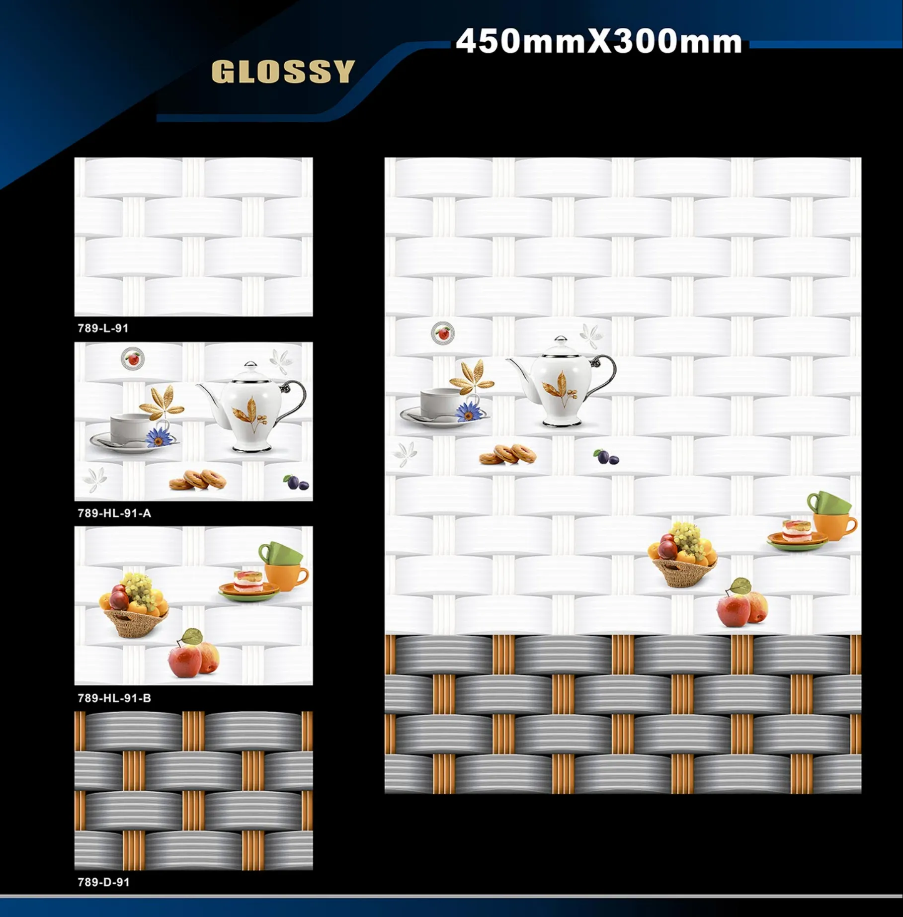 12 X 18 Kitchen 743 To 892 - Design 27 - 300x450mm Glossy