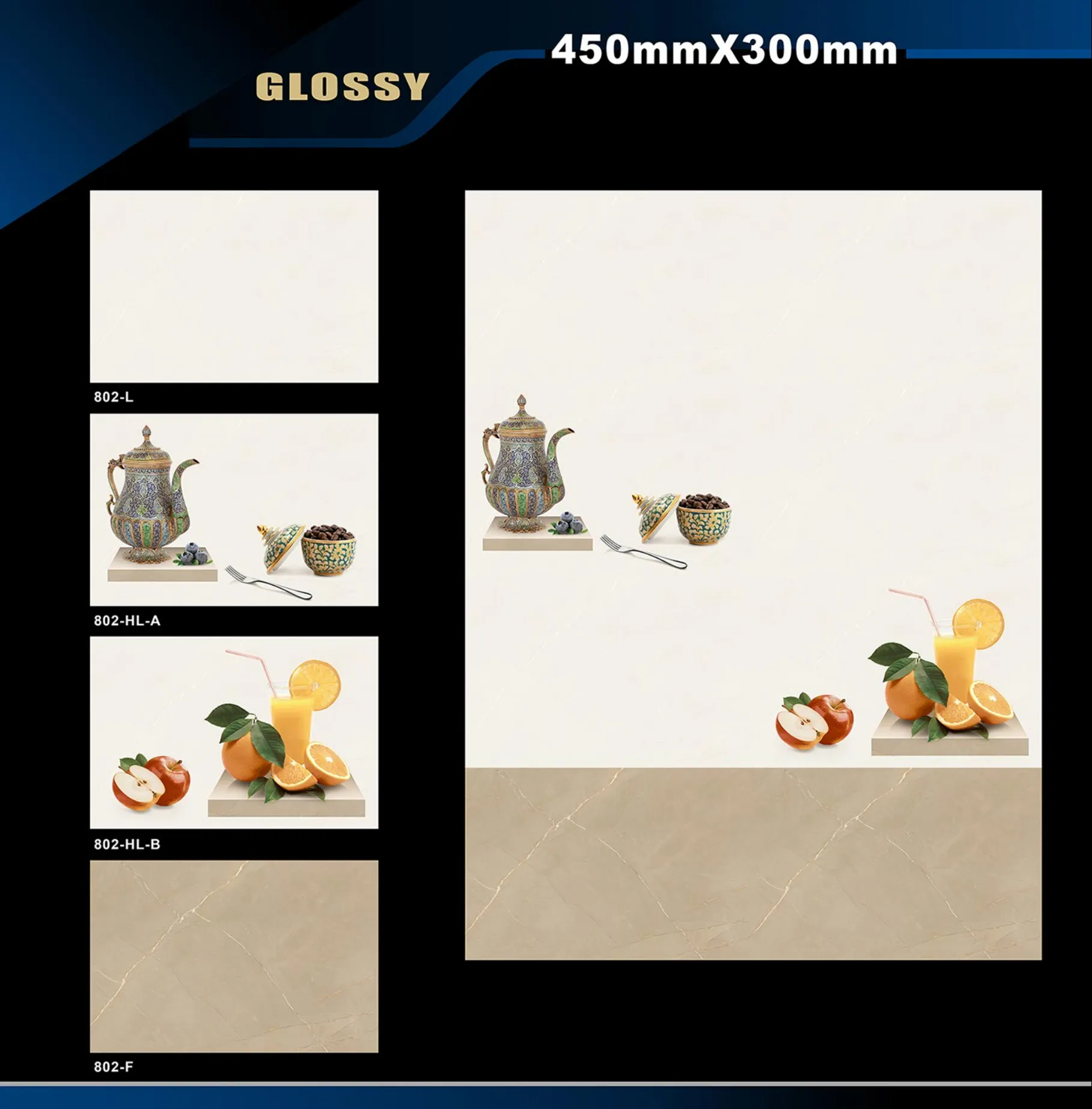 12 X 18 Kitchen 743 To 892 - Design 31 - 300x450mm Glossy