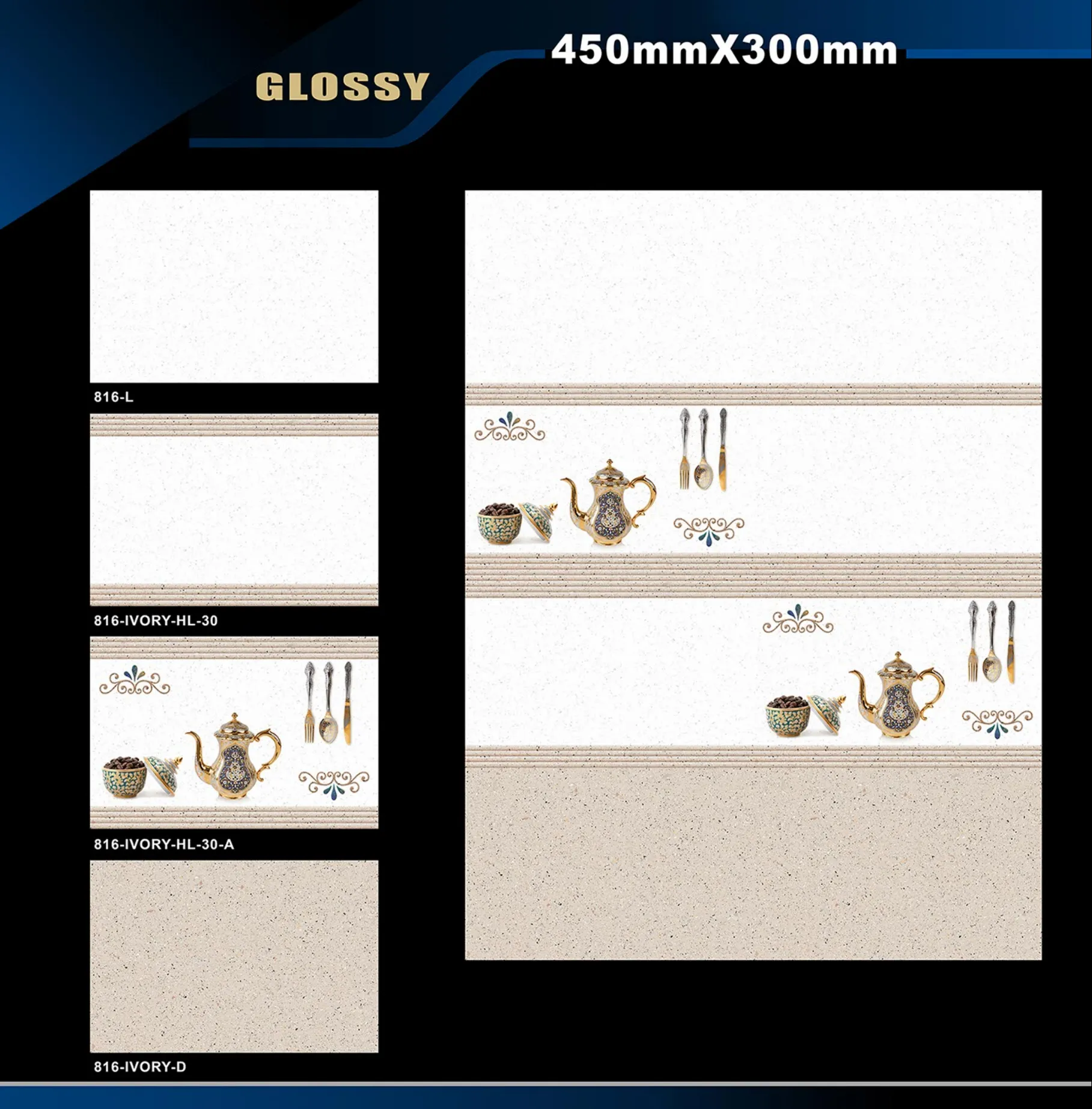 12 X 18 Kitchen 743 To 892 - Design 34 - 300x450mm Glossy