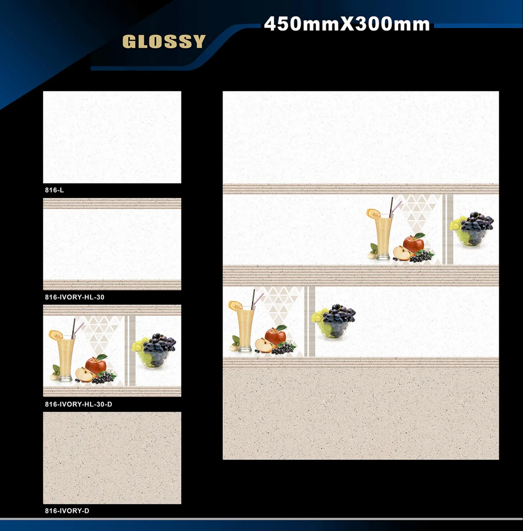 12 X 18 Kitchen 743 To 892 - Design 37 - 300x450mm Glossy