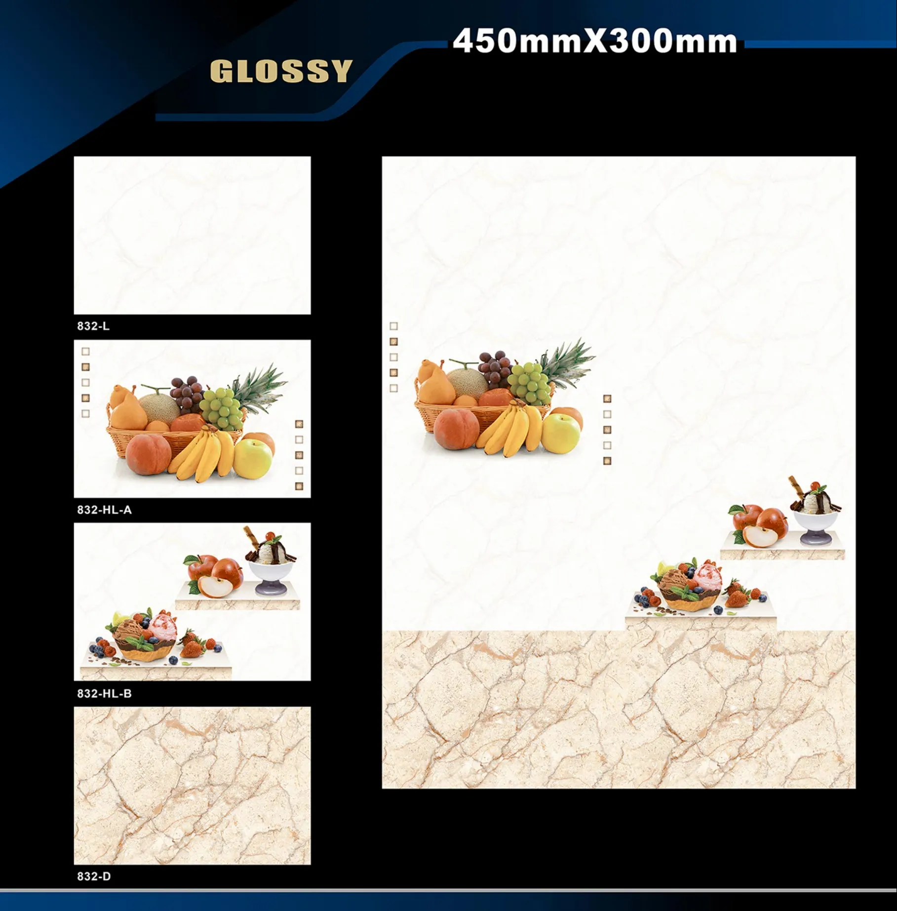 12 X 18 Kitchen 743 To 892 - Design 39 - 300x450mm Glossy