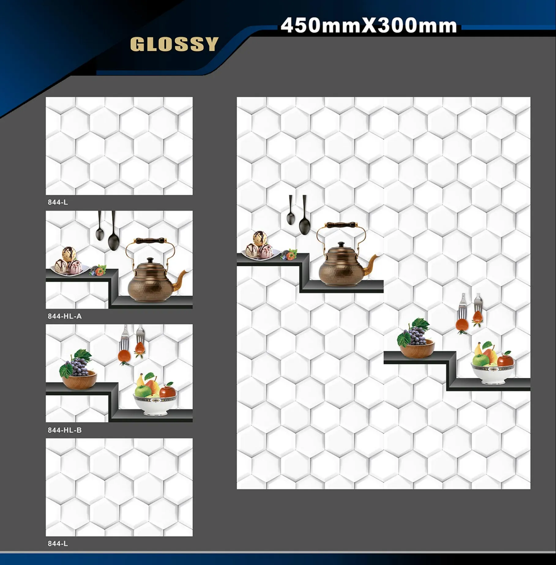 12 X 18 Kitchen 743 To 892 - Design 42 - 300x450mm Glossy