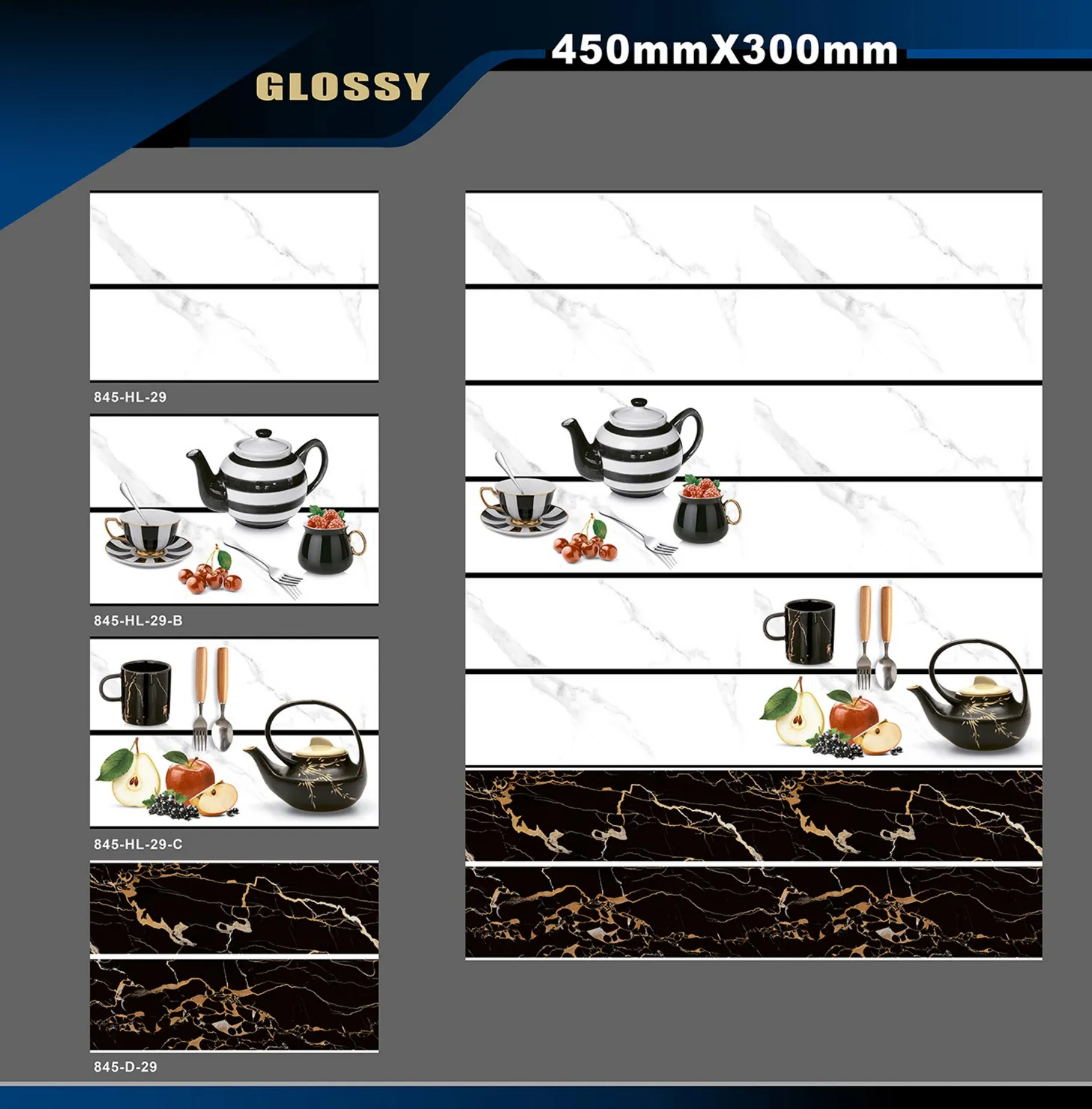 12 X 18 Kitchen 743 To 892 - Design 43 - 300x450mm Glossy
