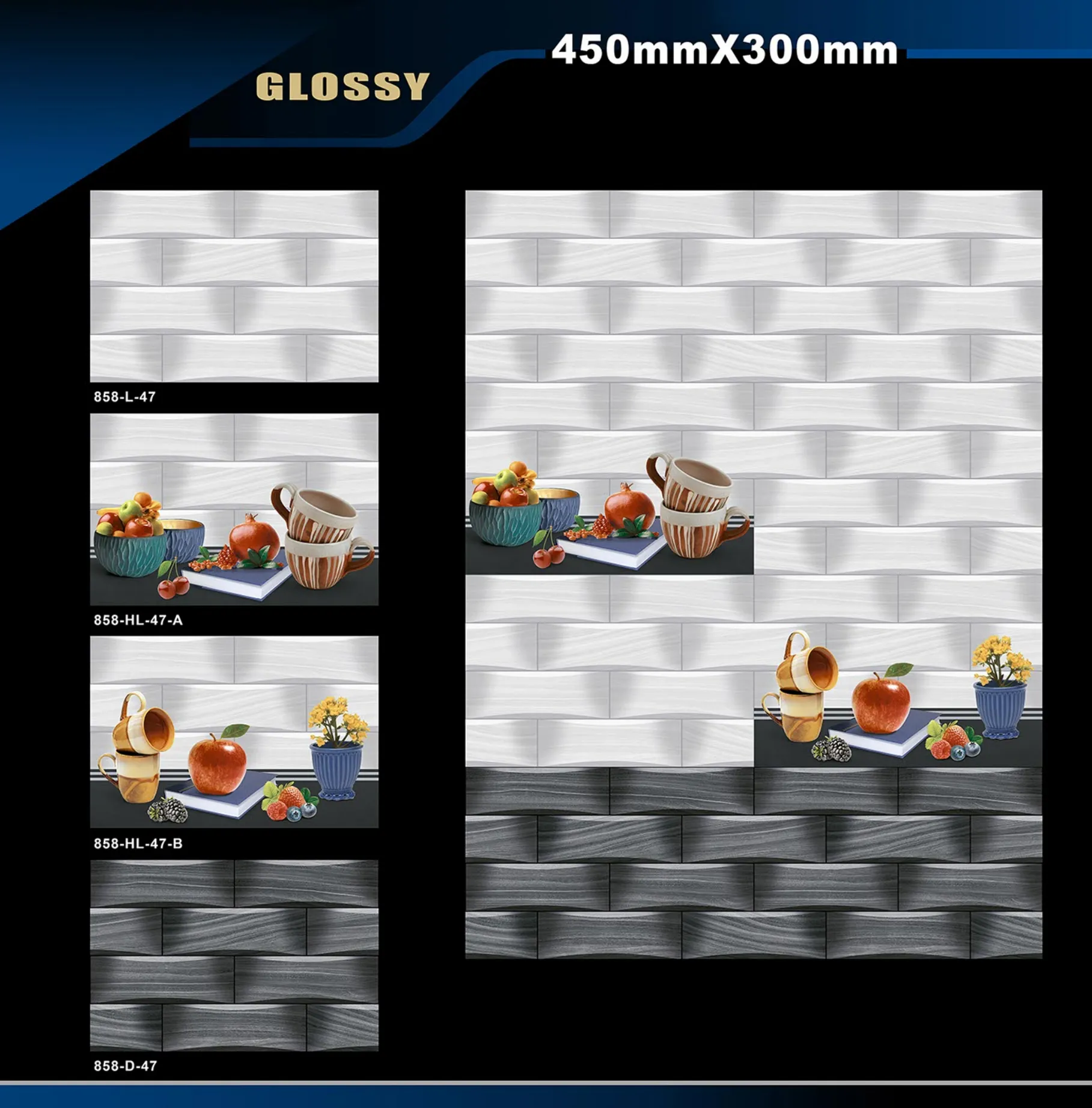 12 X 18 Kitchen 743 To 892 - Design 47 - 300x450mm Glossy