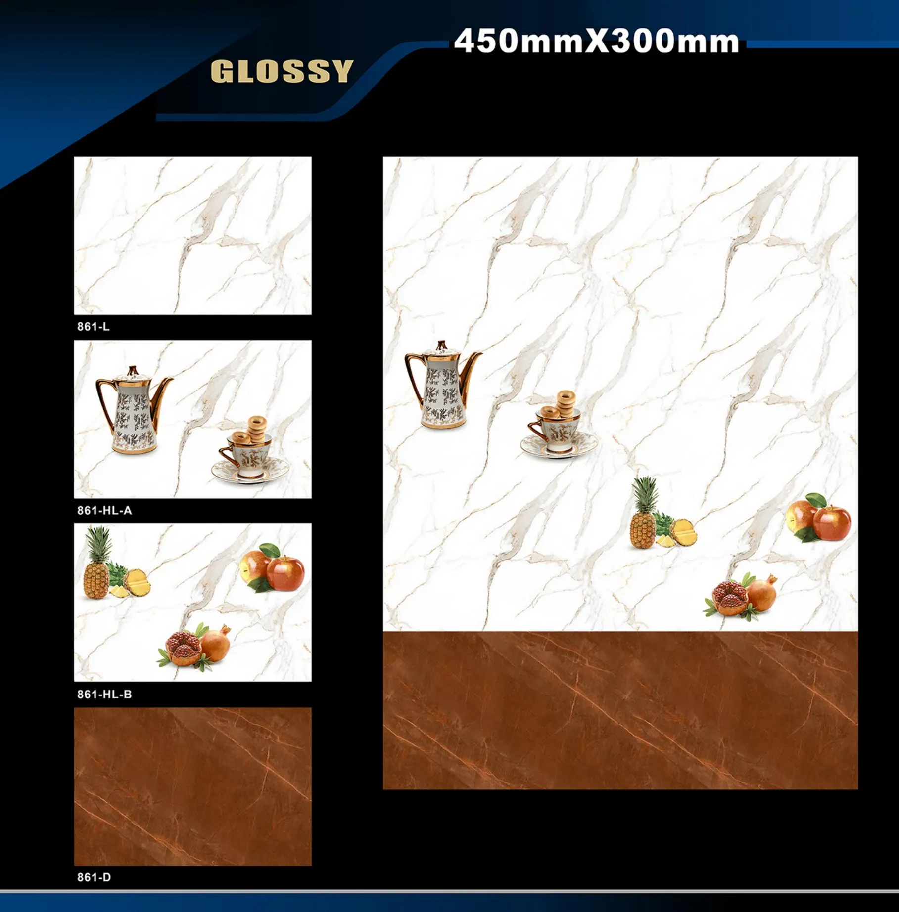 12 X 18 Kitchen 743 To 892 - Design 49 - 300x450mm Glossy