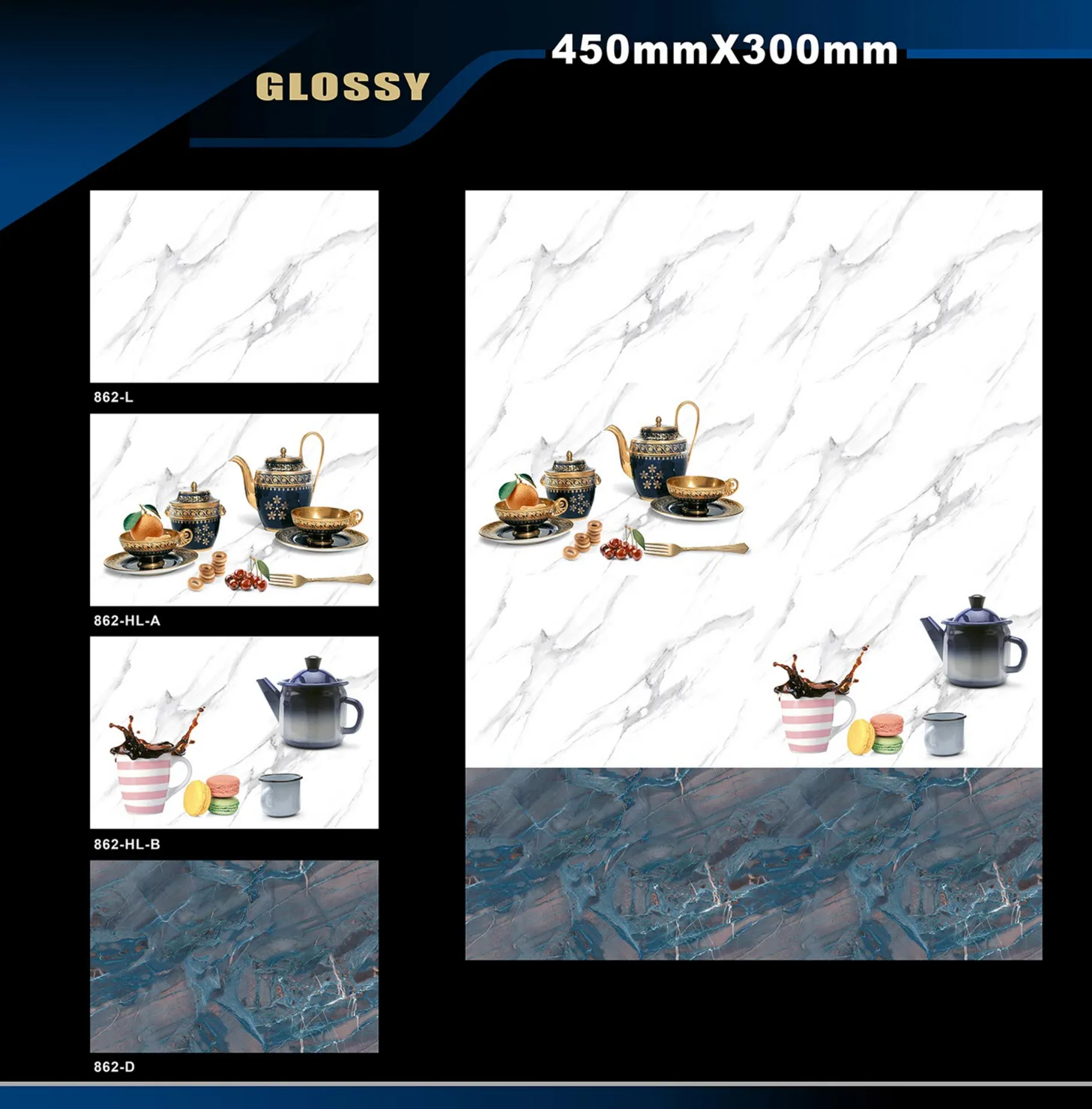 12 X 18 Kitchen 743 To 892 - Design 51 - 300x450mm Glossy