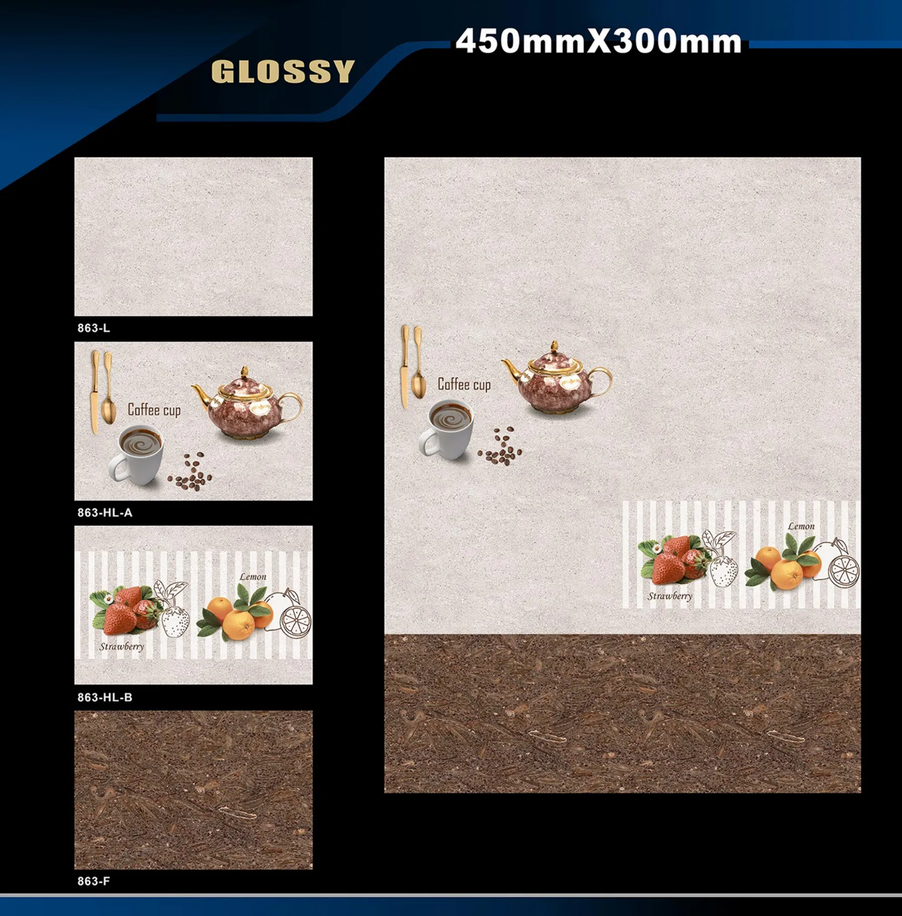 12 X 18 Kitchen 743 To 892 - Design 53 - 300x450mm Glossy