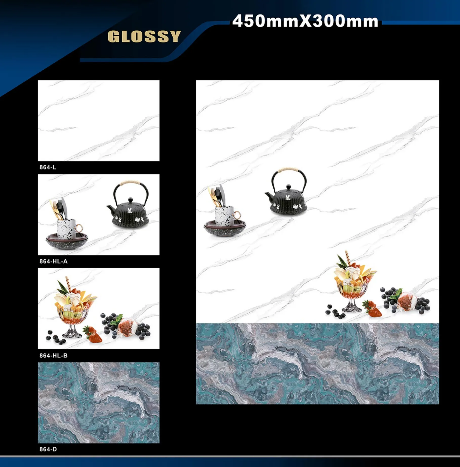 12 X 18 Kitchen 743 To 892 - Design 54 - 300x450mm Glossy