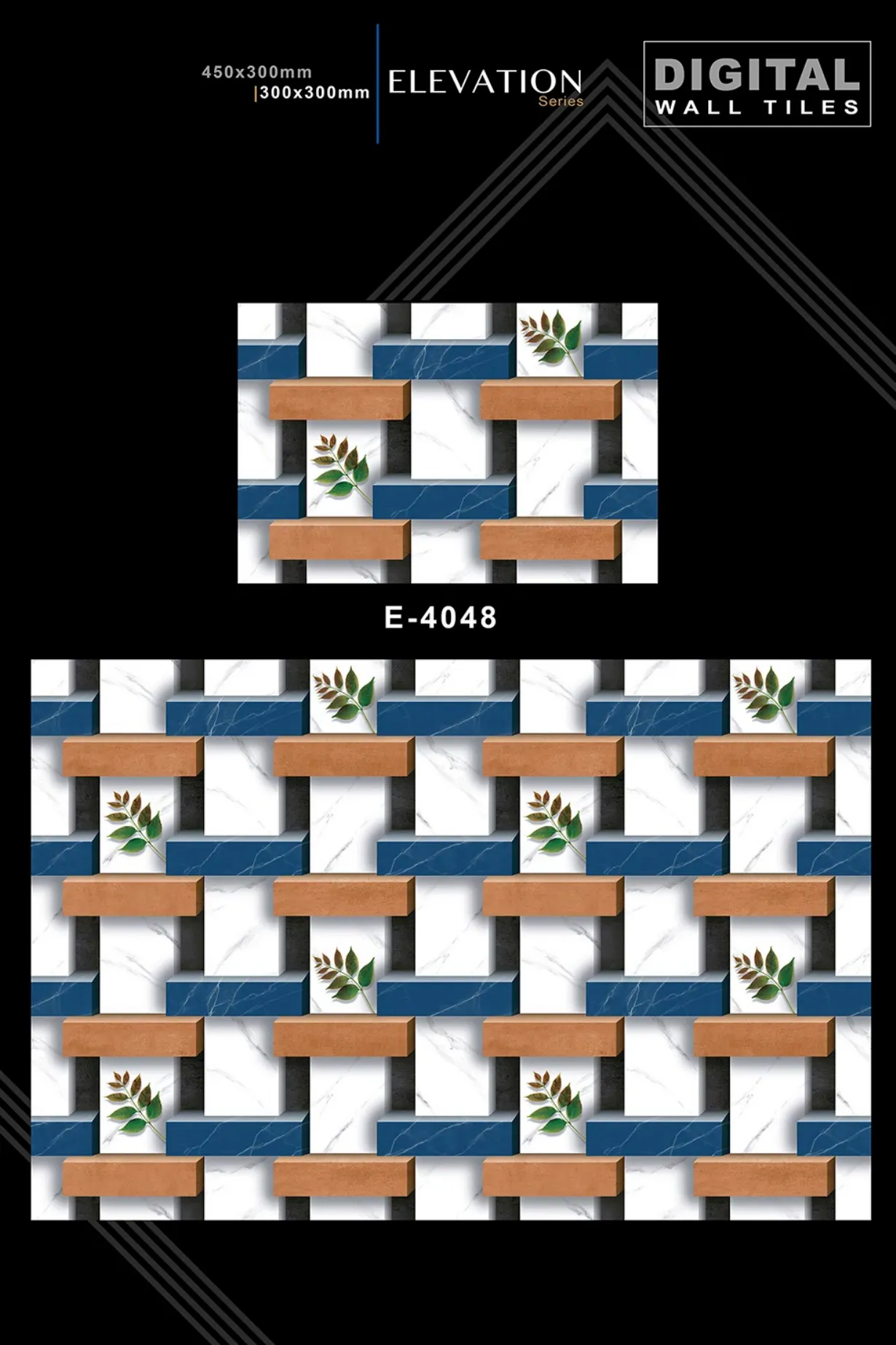 12 X 18 New Elevation E 4045 To E 9062 - Design 3 - 300x450mm Elevation