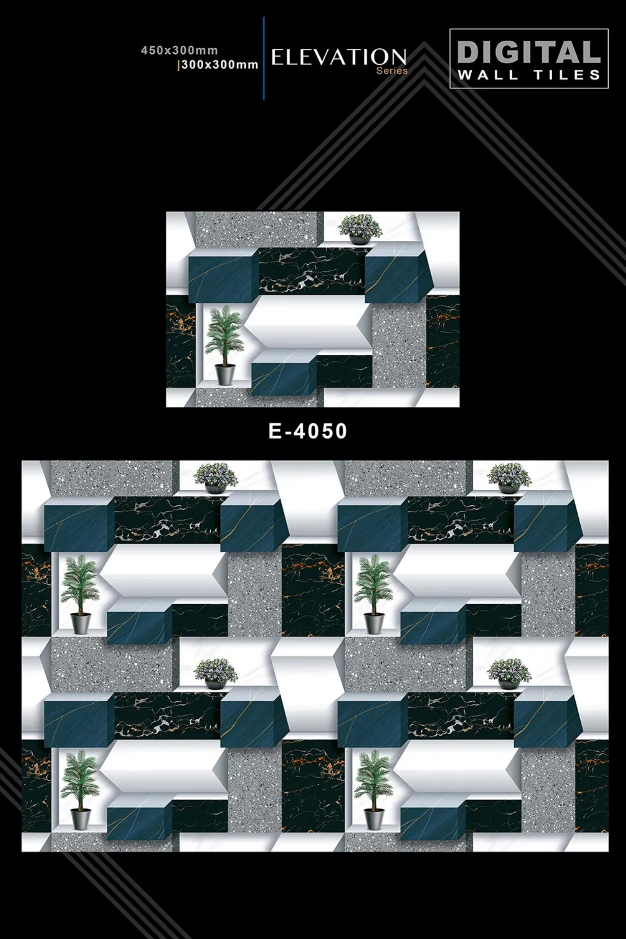 12 X 18 New Elevation E 4045 To E 9062 - Design 5 - 300x450mm Elevation