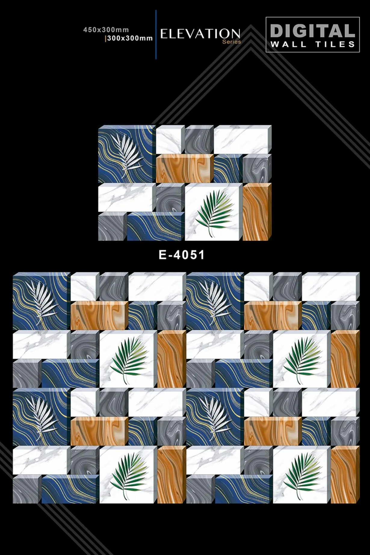 12 X 18 New Elevation E 4045 To E 9062 - Design 6 - 300x450mm Elevation