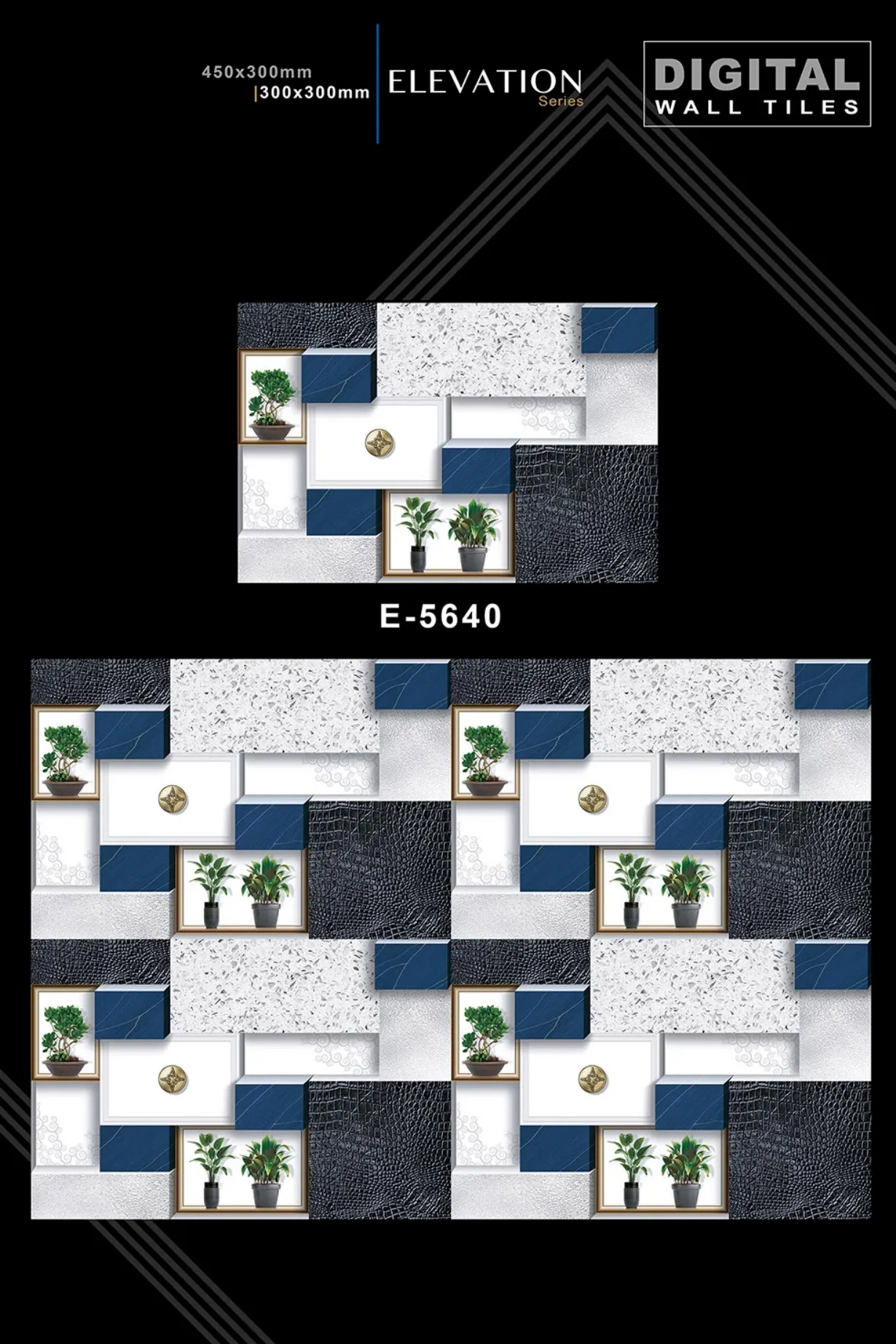12 X 18 New Elevation E 4045 To E 9062 - Design 21 - 300x450mm Elevation