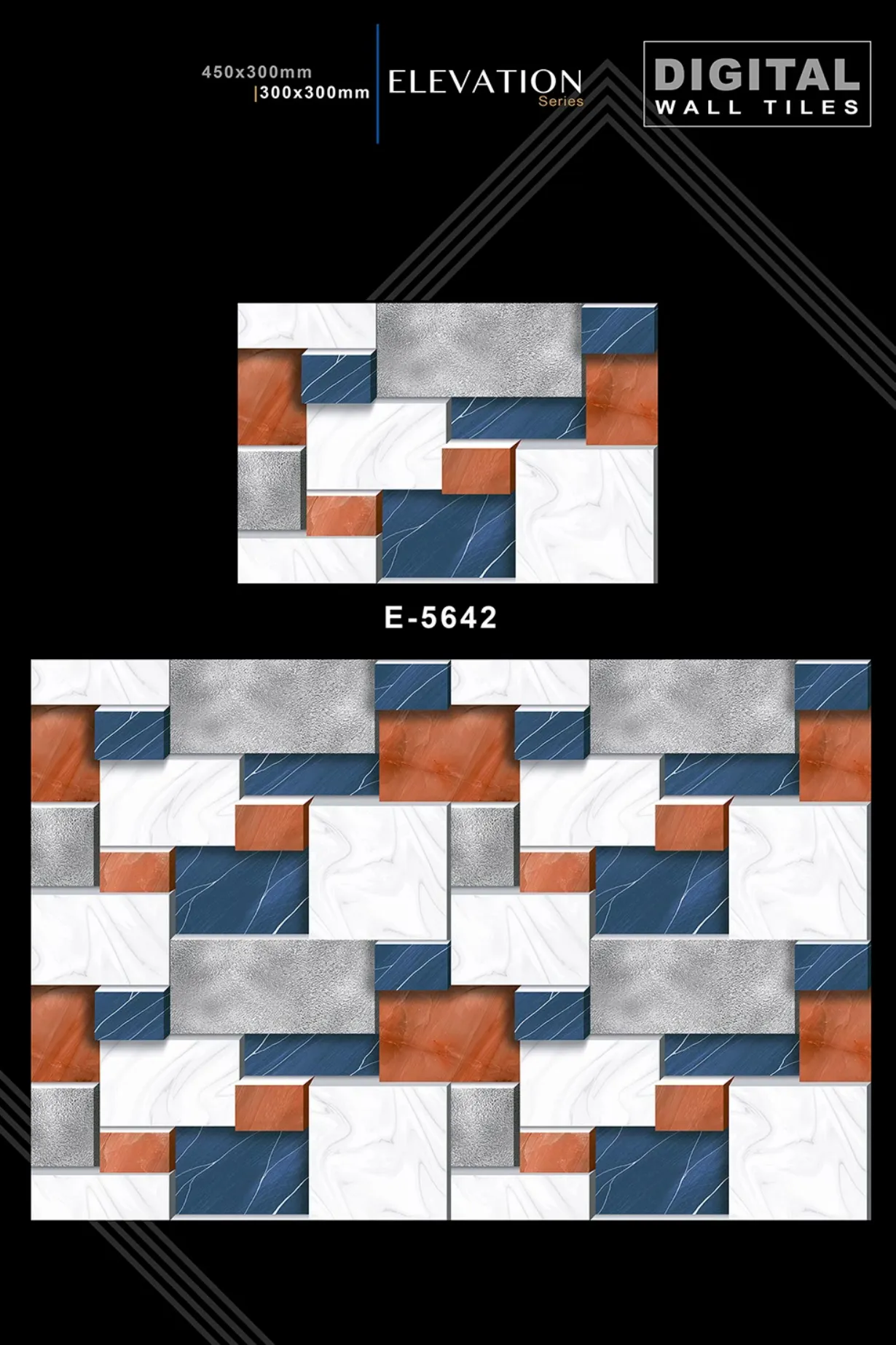 12 X 18 New Elevation E 4045 To E 9062 - Design 23 - 300x450mm Elevation