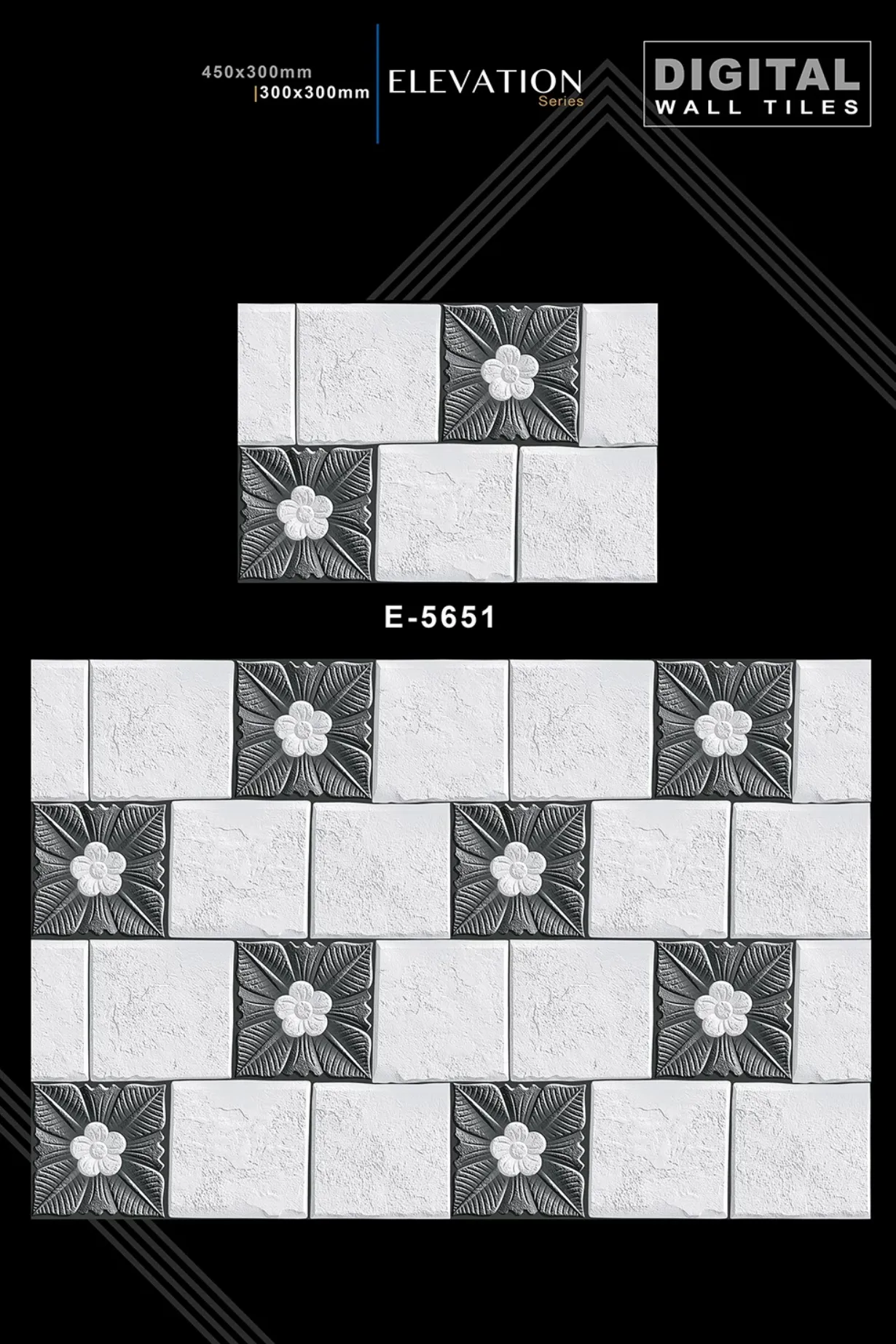 12 X 18 New Elevation E 4045 To E 9062 - Design 24 - 300x450mm Elevation
