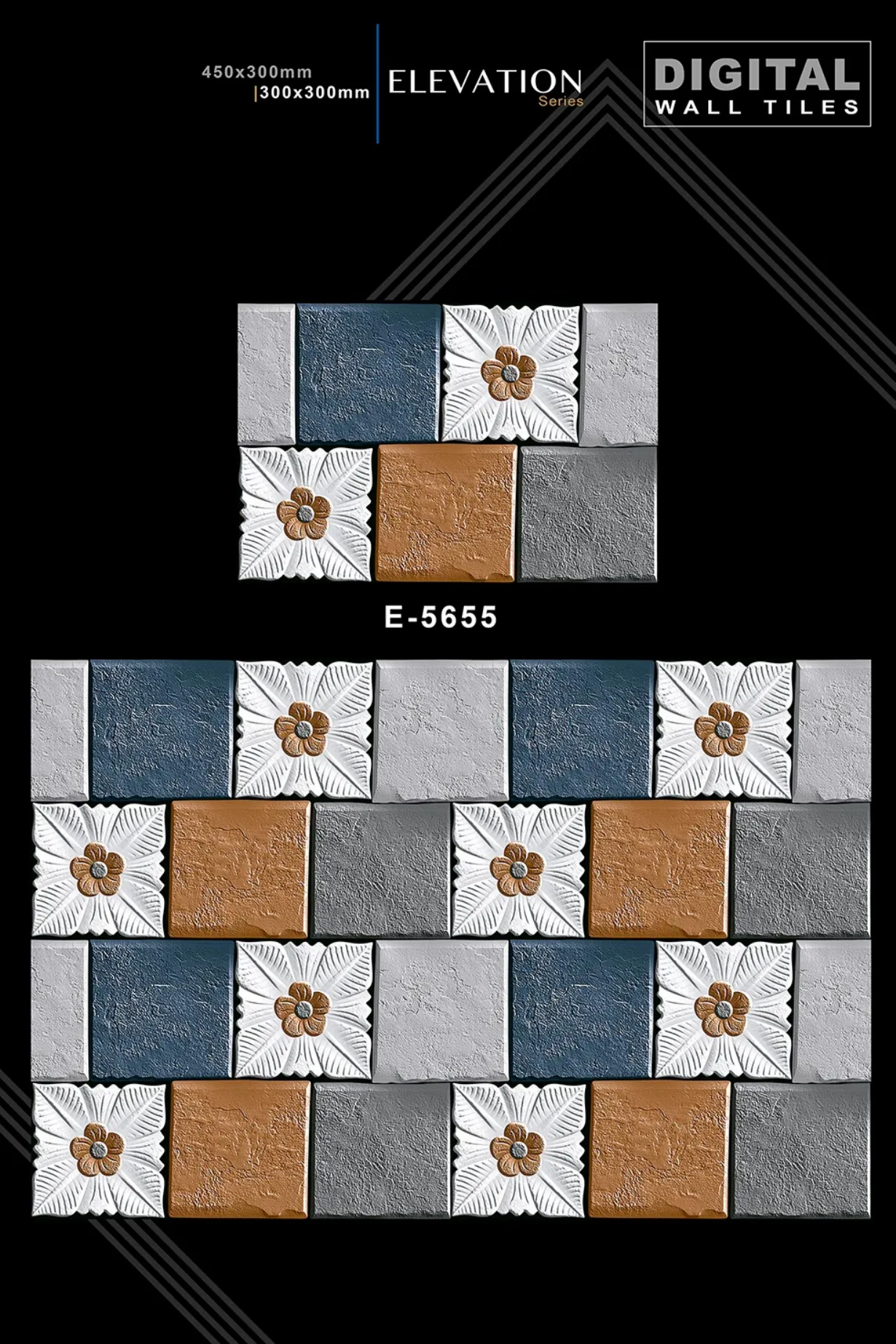 12 X 18 New Elevation E 4045 To E 9062 - Design 28 - 300x450mm Elevation