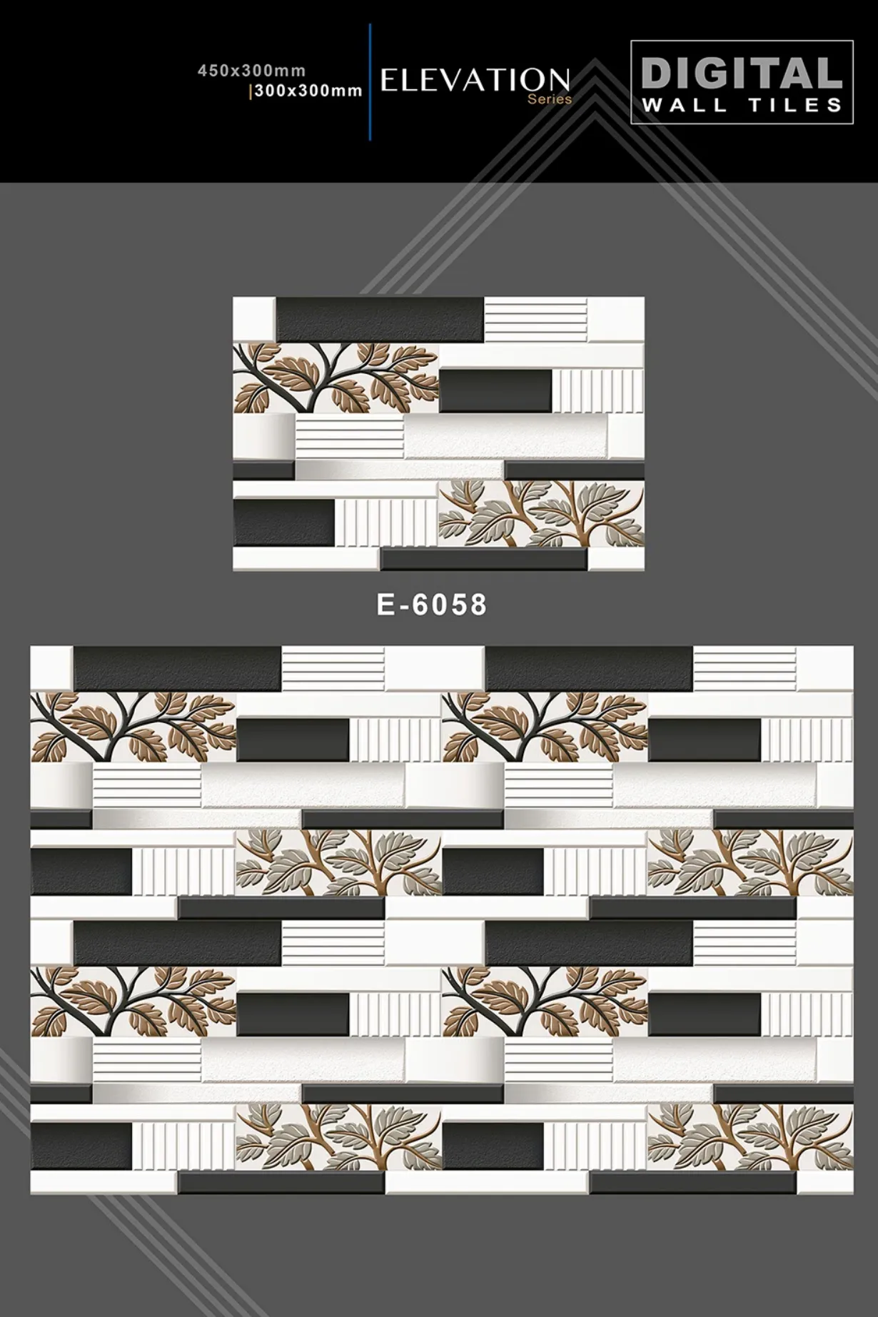 12 X 18 New Elevation E 4045 To E 9062 - Design 34 - 300x450mm Elevation