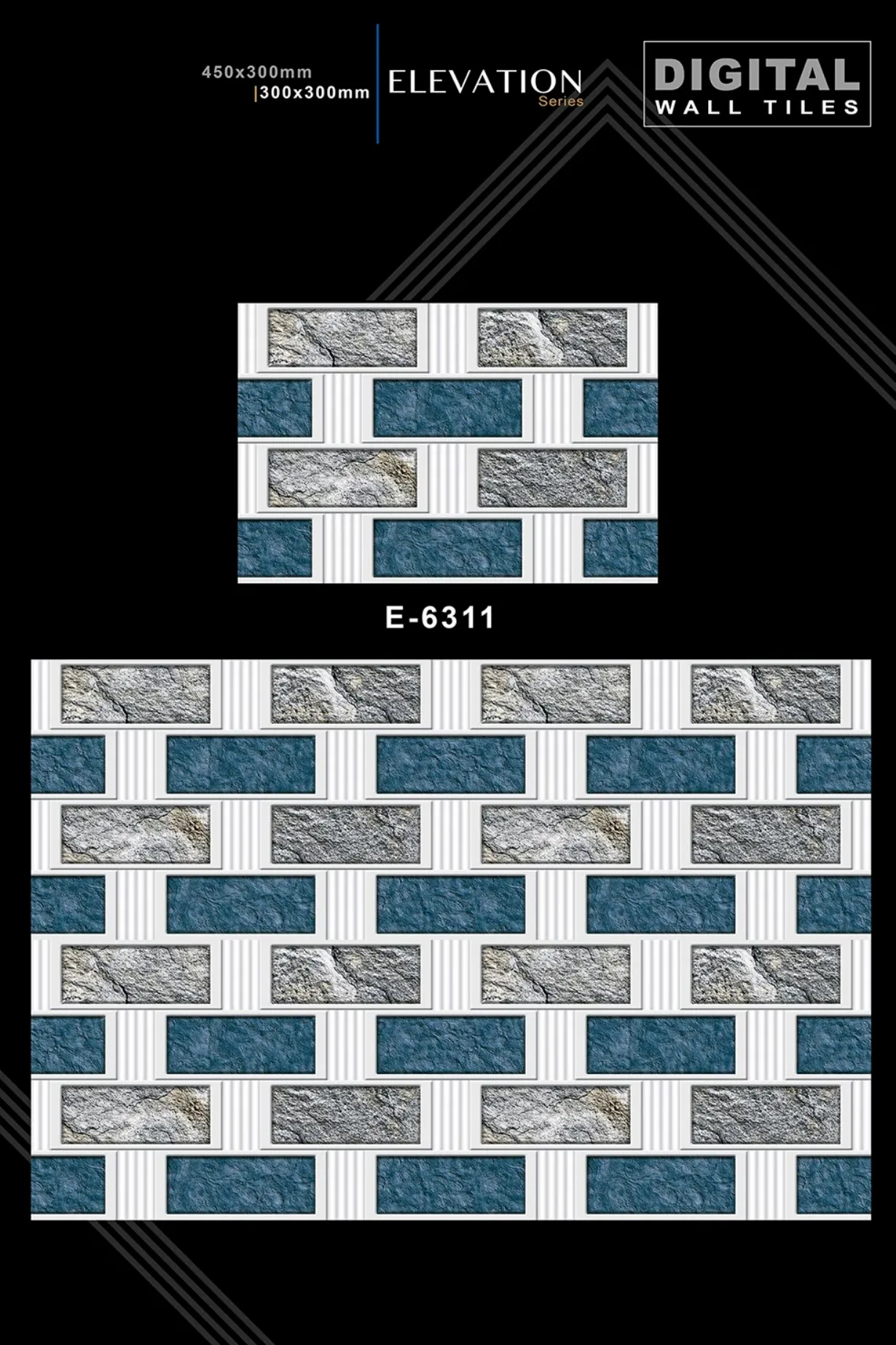 12 X 18 New Elevation E 4045 To E 9062 - Design 47 - 300x450mm Elevation